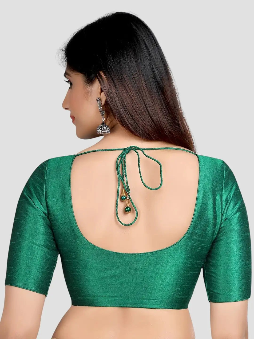Rama Green Kora Silk Blouse