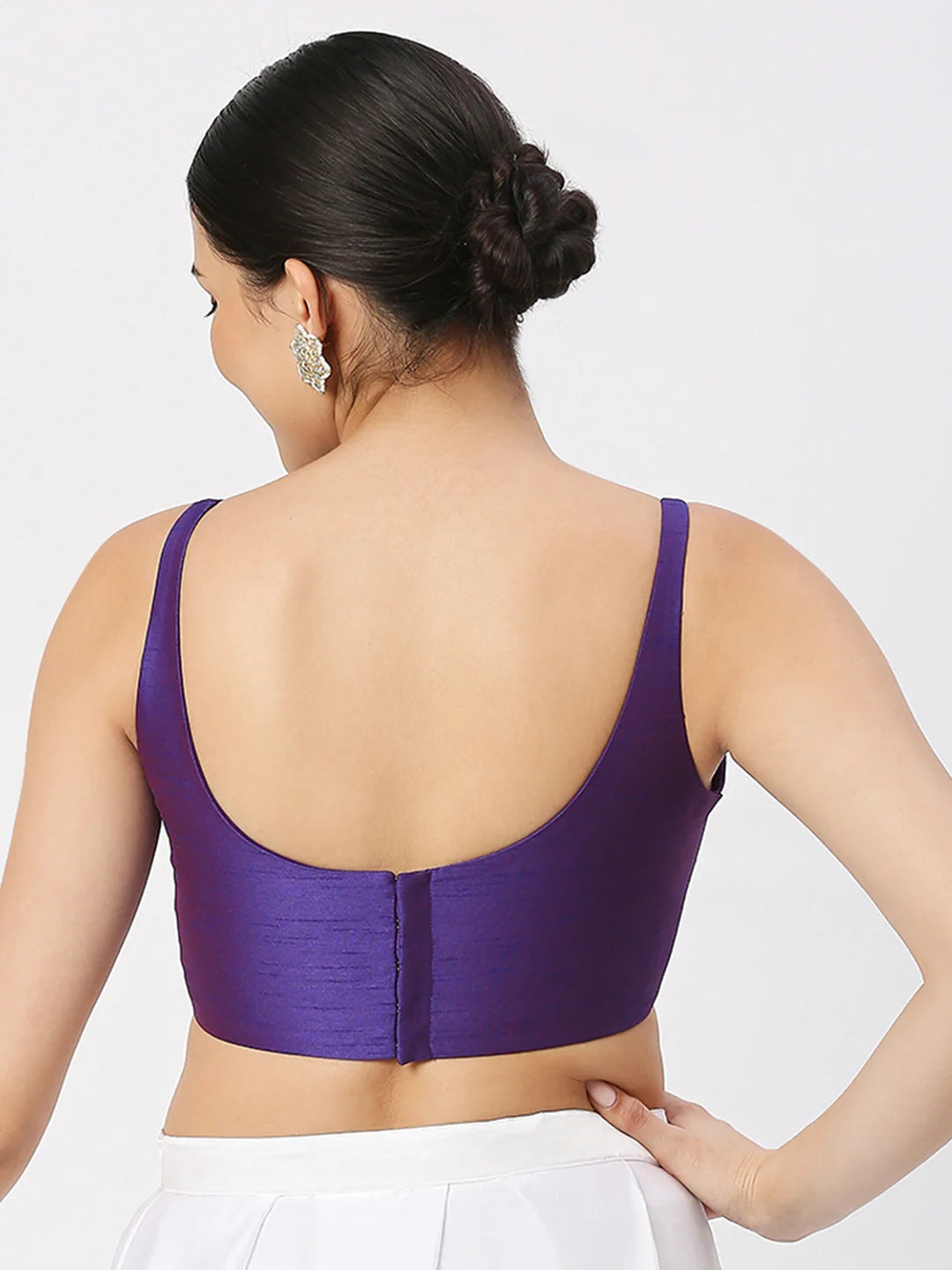 Purple Silk Sleeveless Blouse