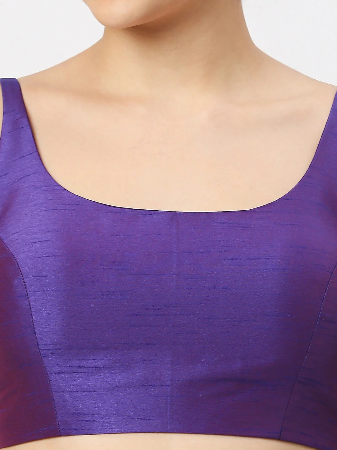 Purple Silk Sleeveless Blouse