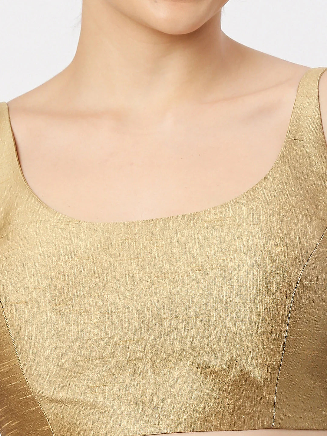 Gold Silk Sleeveless Blouse