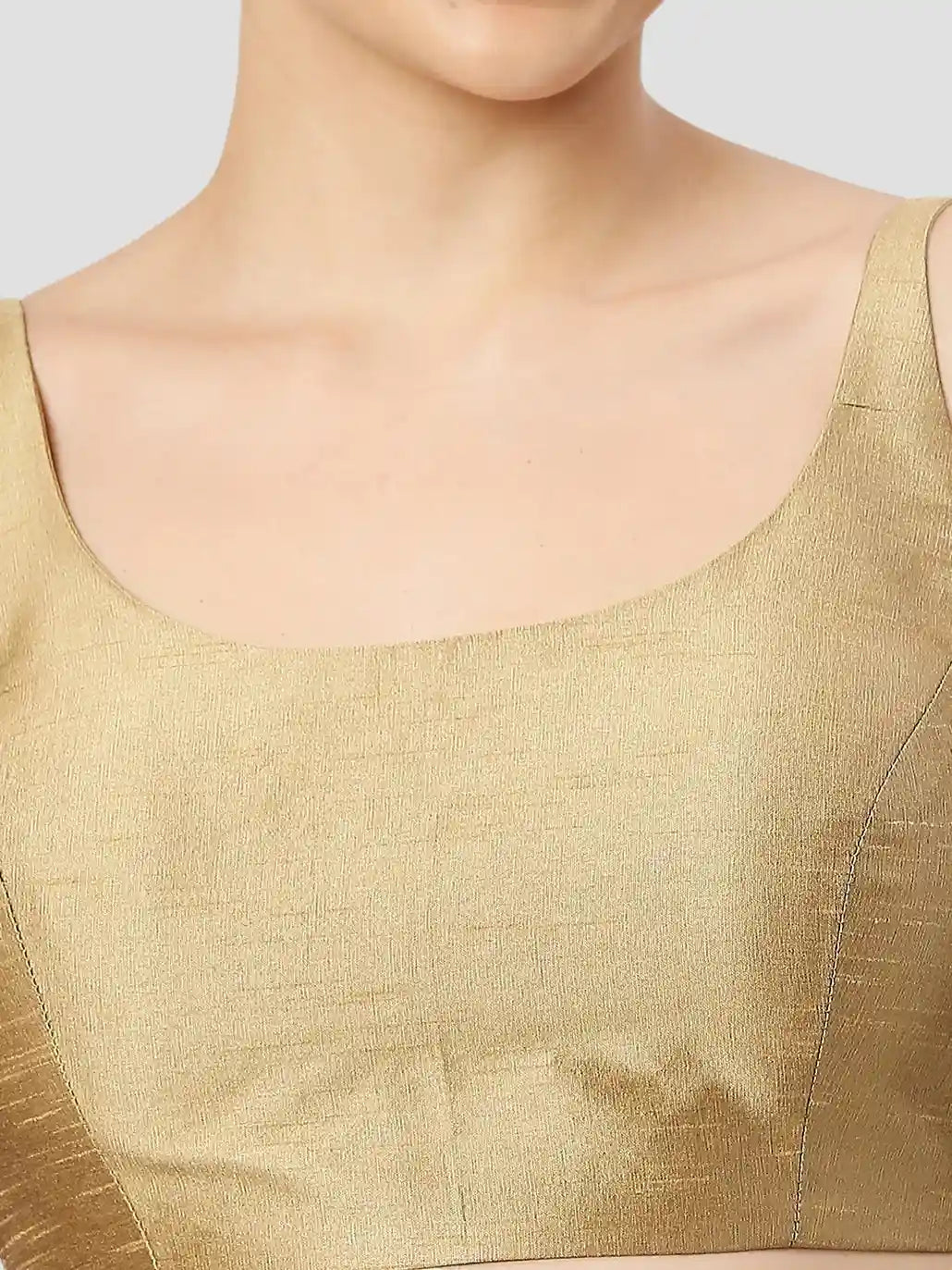Gold Silk Sleeveless Blouse