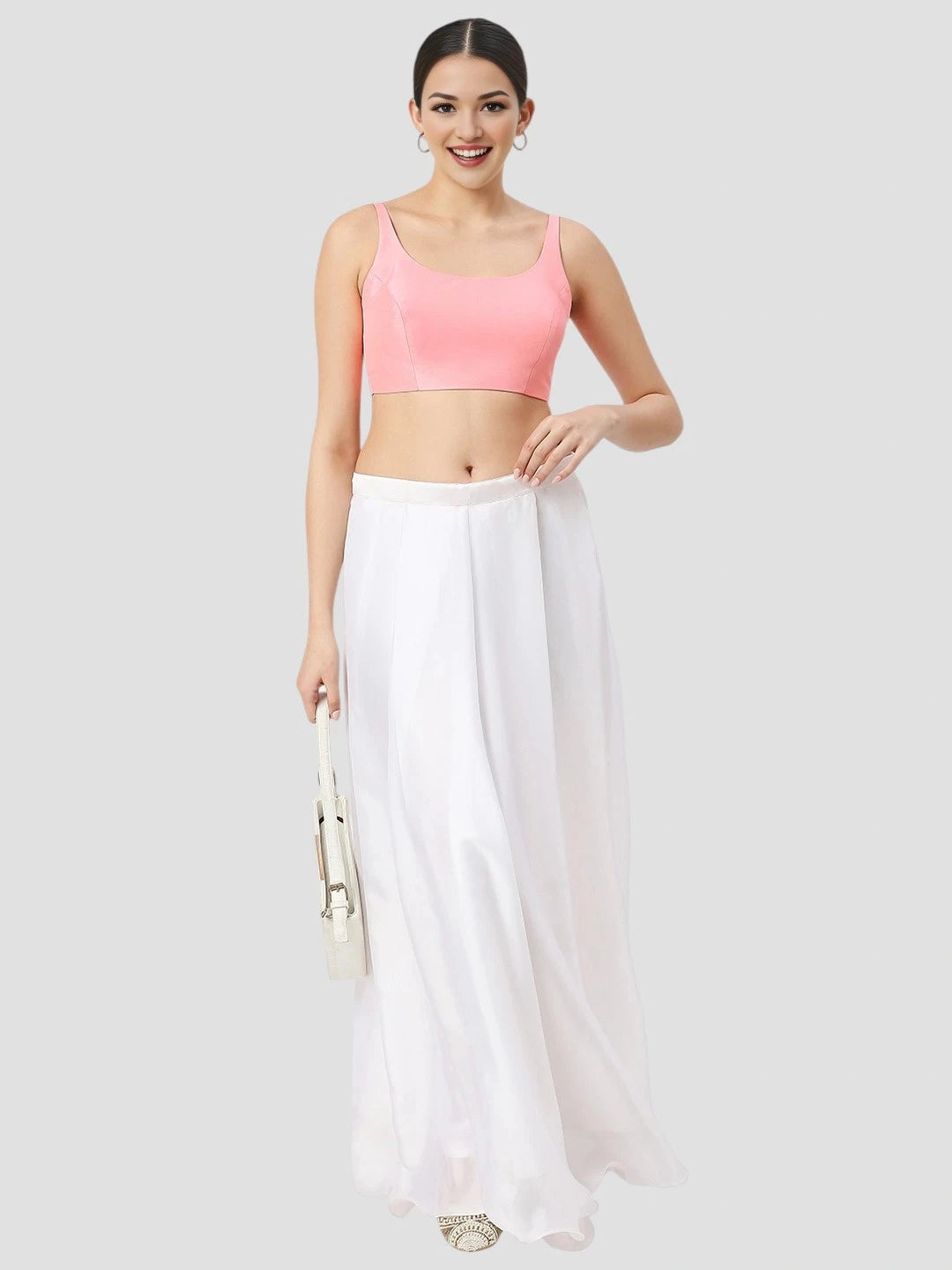 Baby Pink Silk Sleeveless Blouse