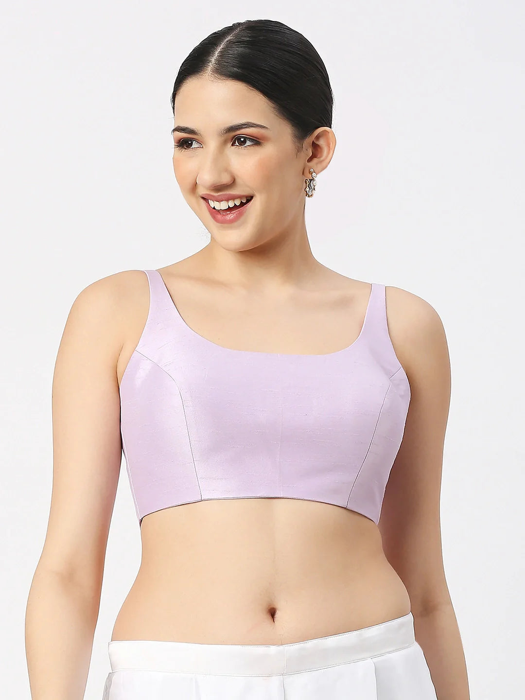 Light Violet Silk Sleeveless Blouse