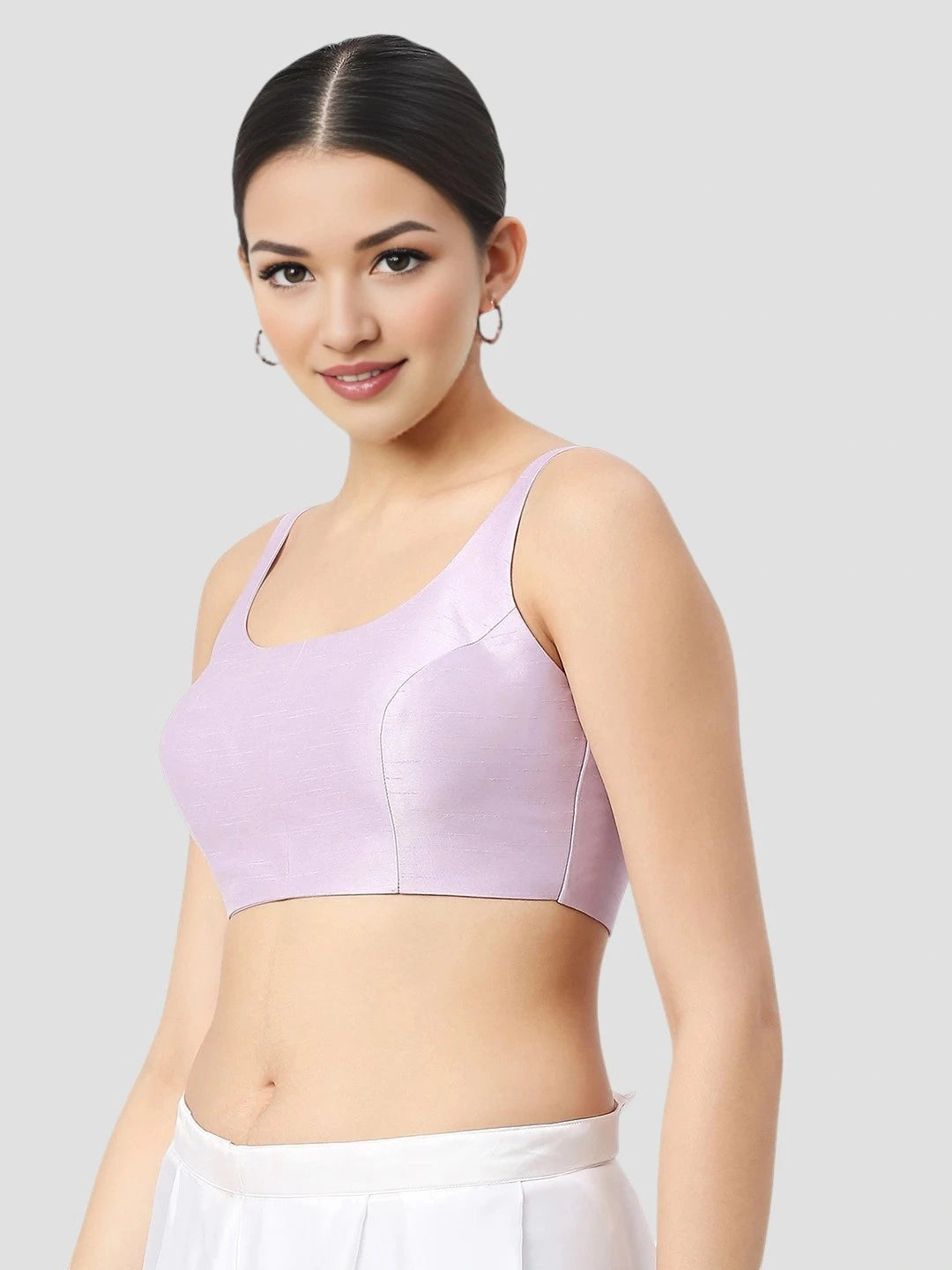 Light Violet Silk Sleeveless Blouse