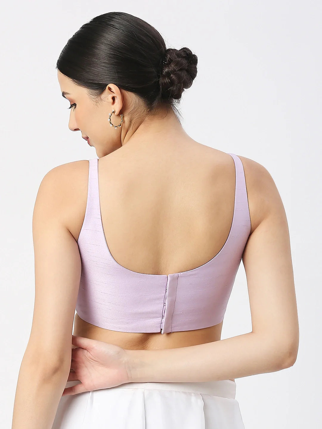 Light Violet Silk Sleeveless Blouse