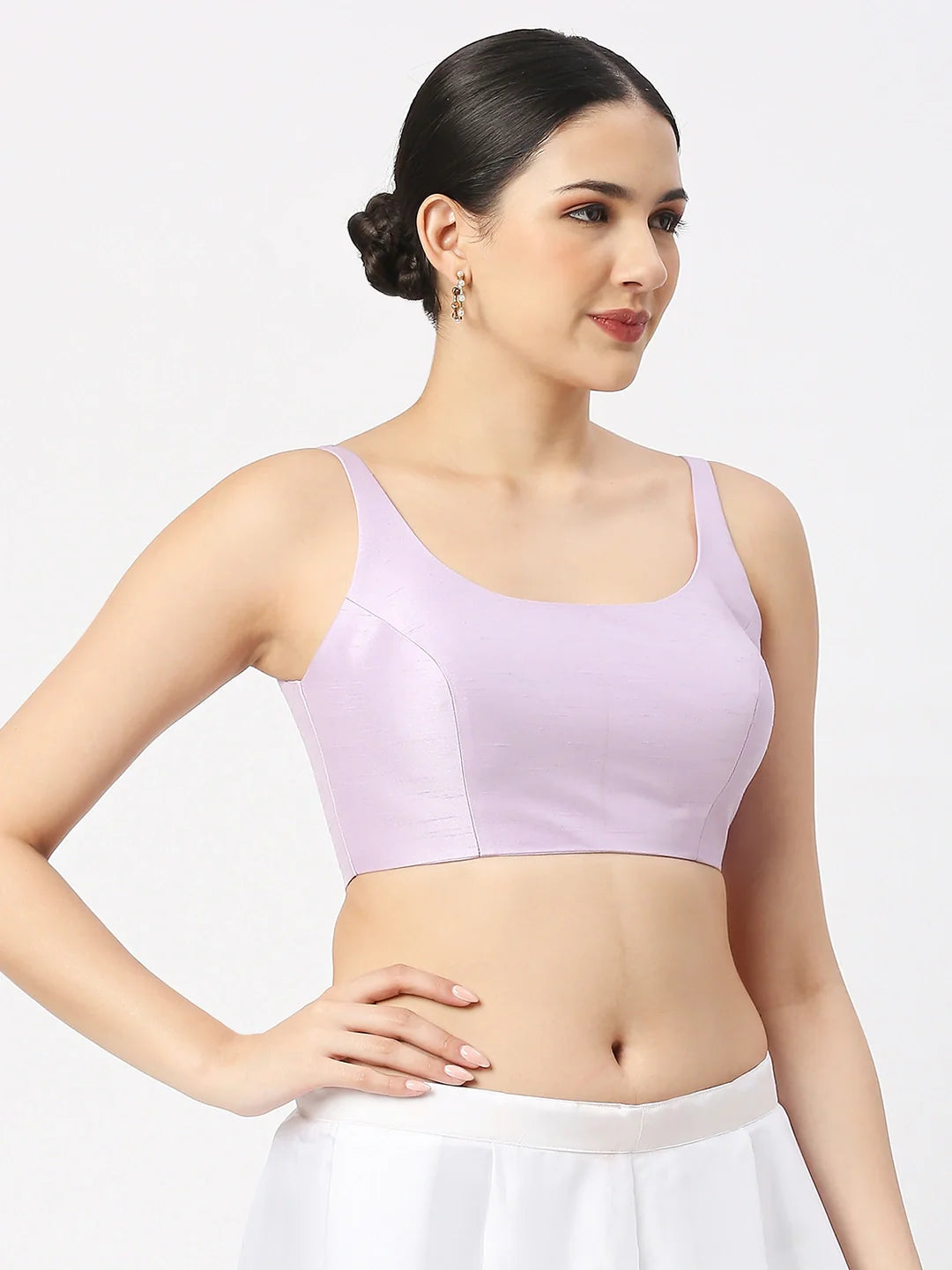 Light Violet Silk Sleeveless Blouse