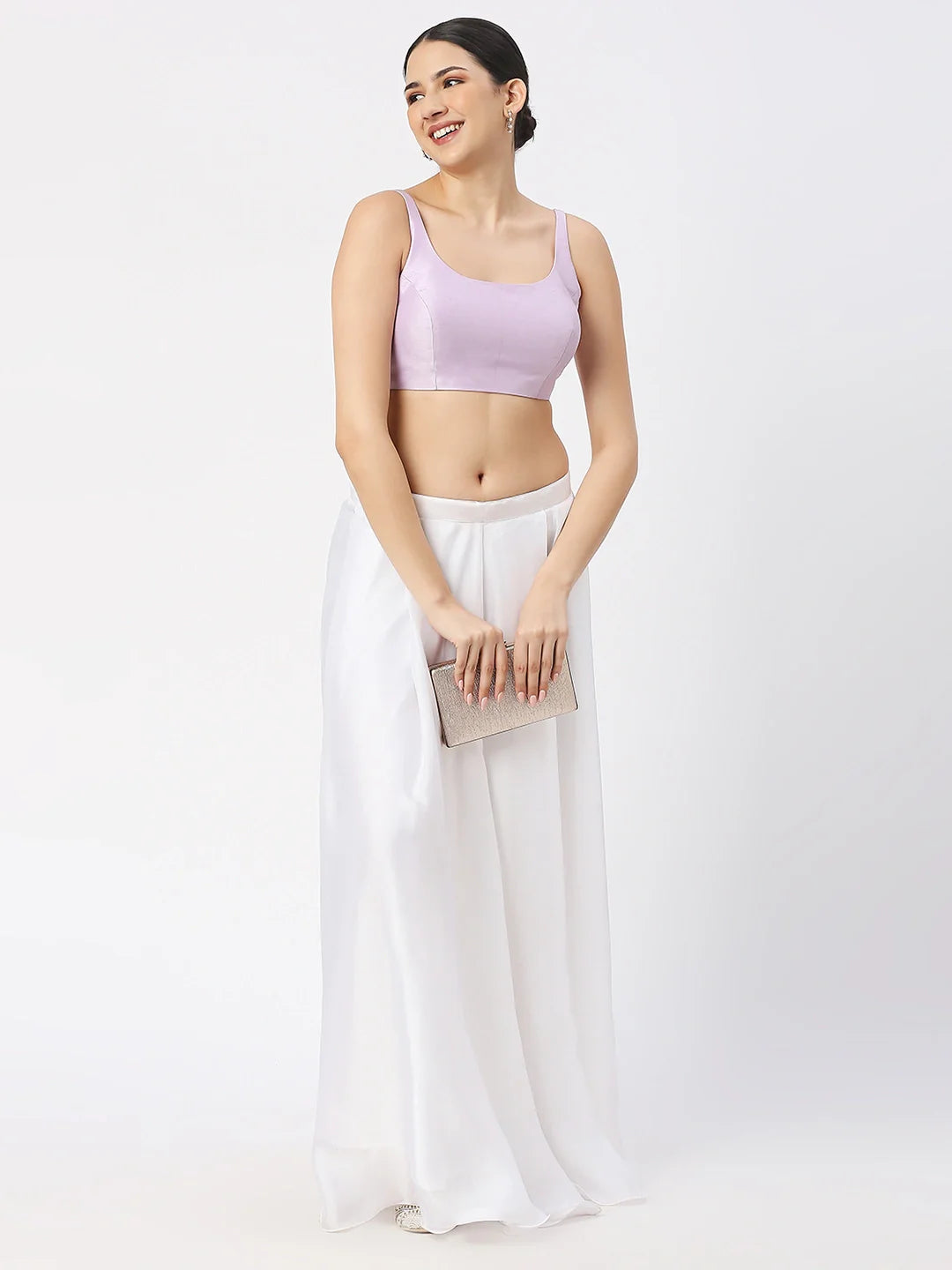 Light Violet Silk Sleeveless Blouse