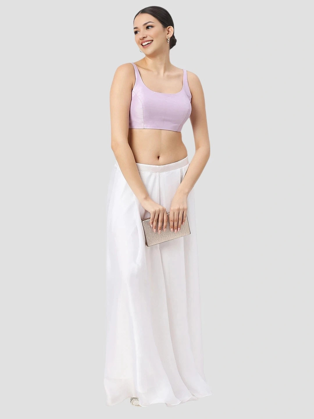 Light Violet Silk Sleeveless Blouse