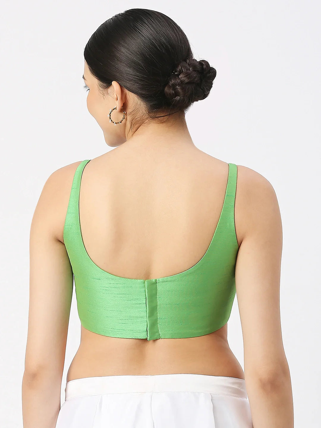 Light Green Silk Sleeveless Blouse