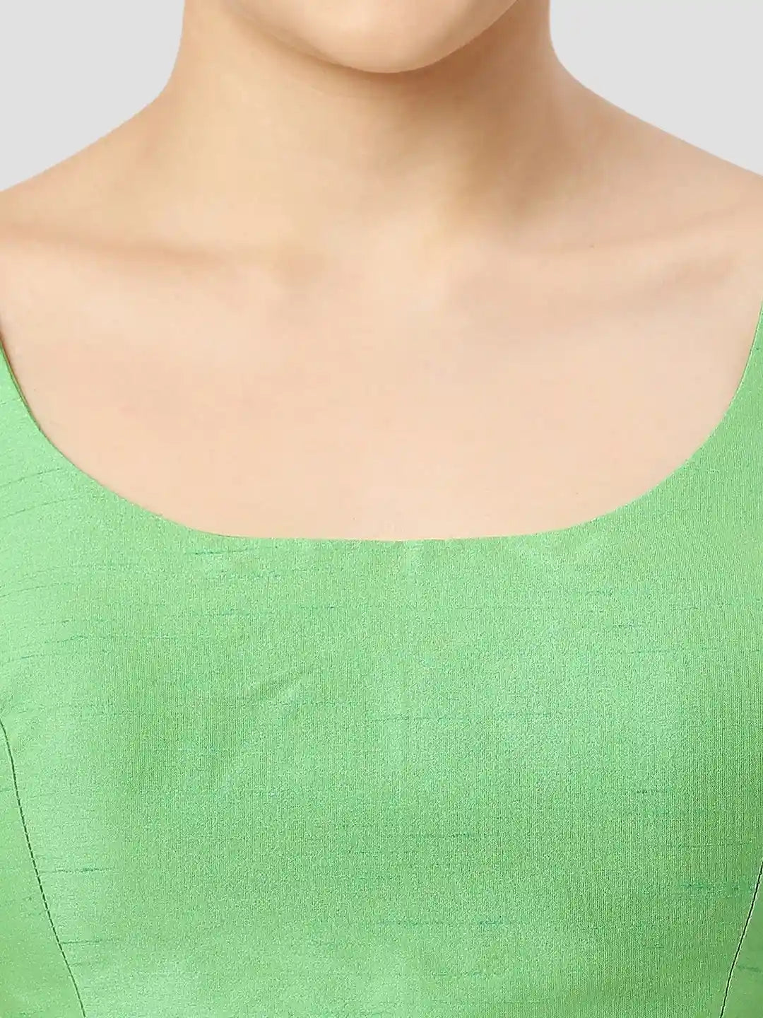 Light Green Silk Sleeveless Blouse