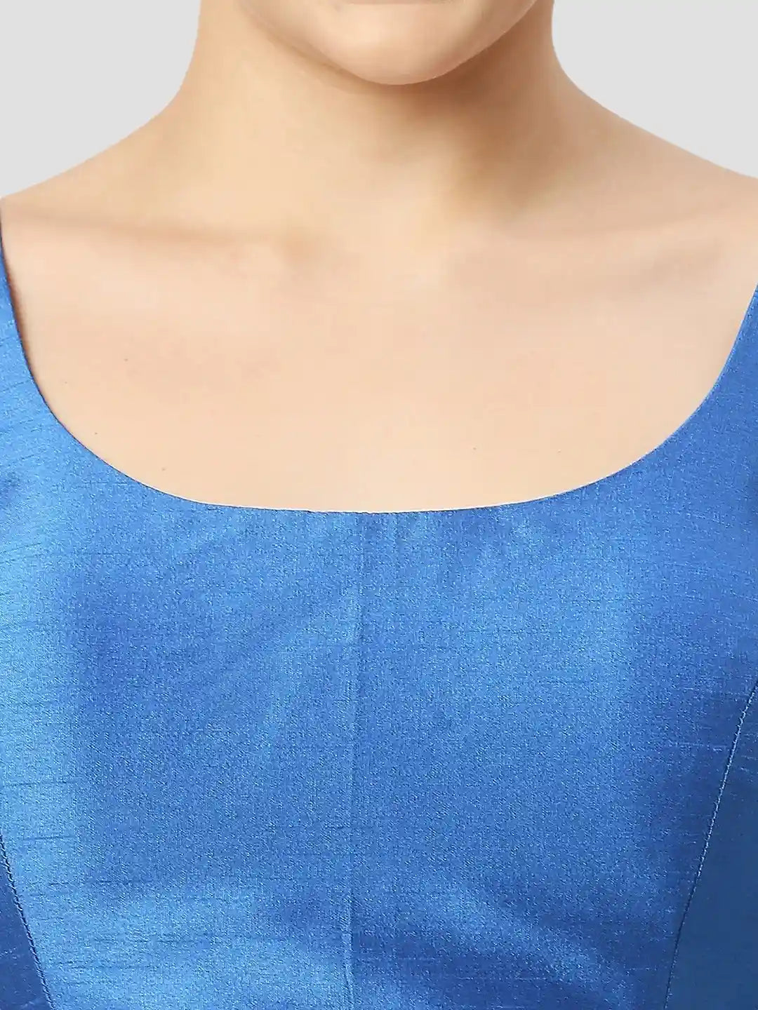 Royal Blue Silk Sleeveless Blouse