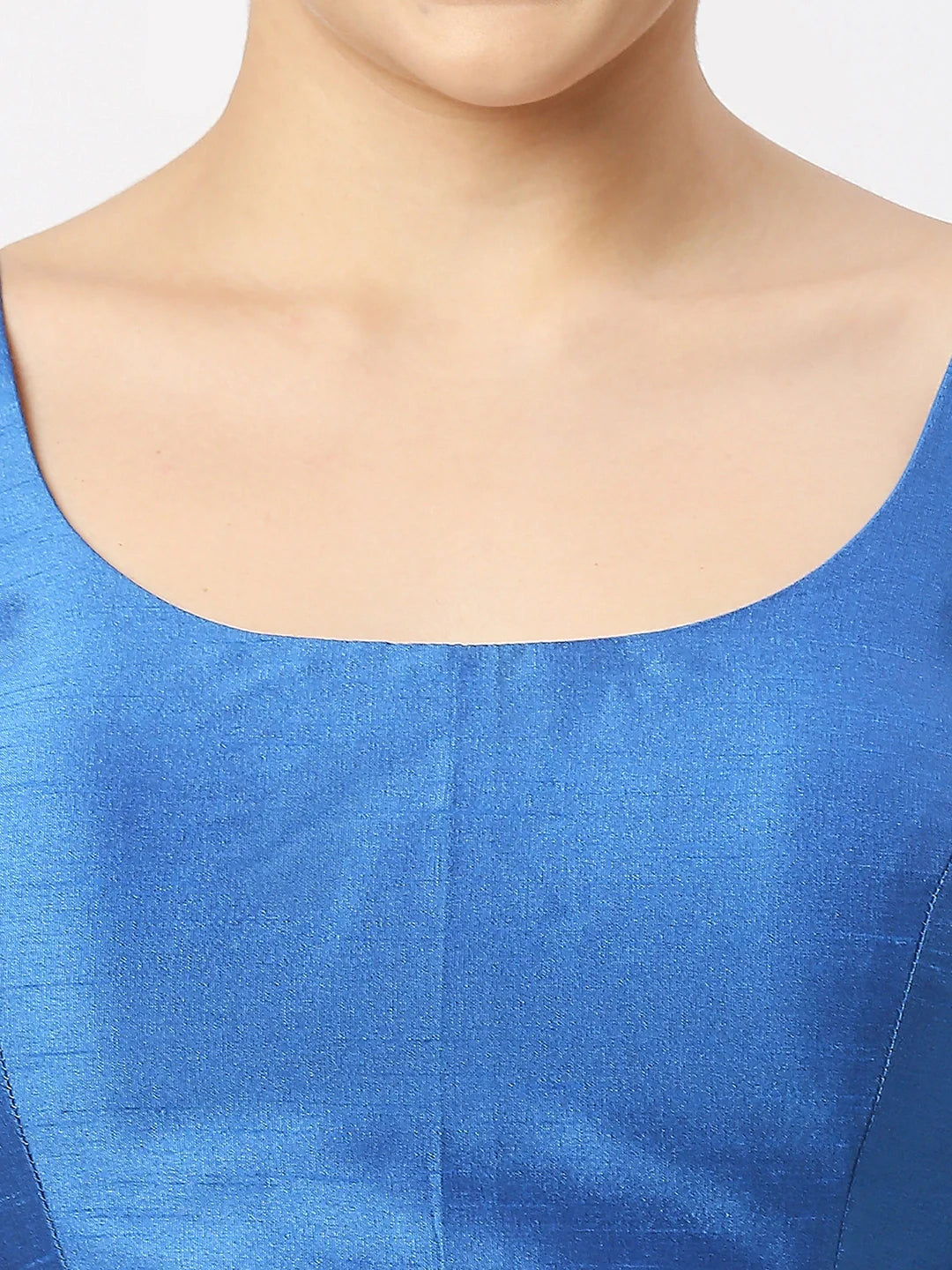 Royal Blue Silk Sleeveless Blouse