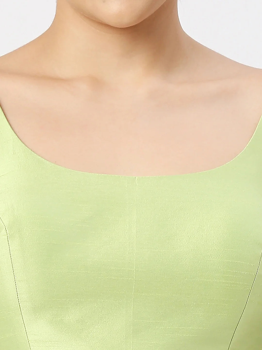 Pista Green Silk Sleeveless Blouse