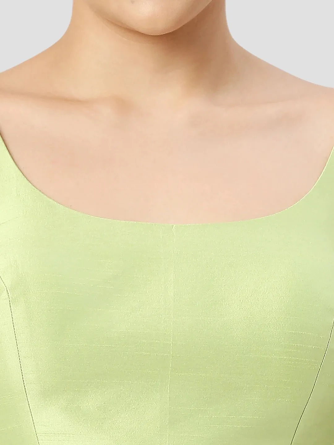 Pista Green Silk Sleeveless Blouse