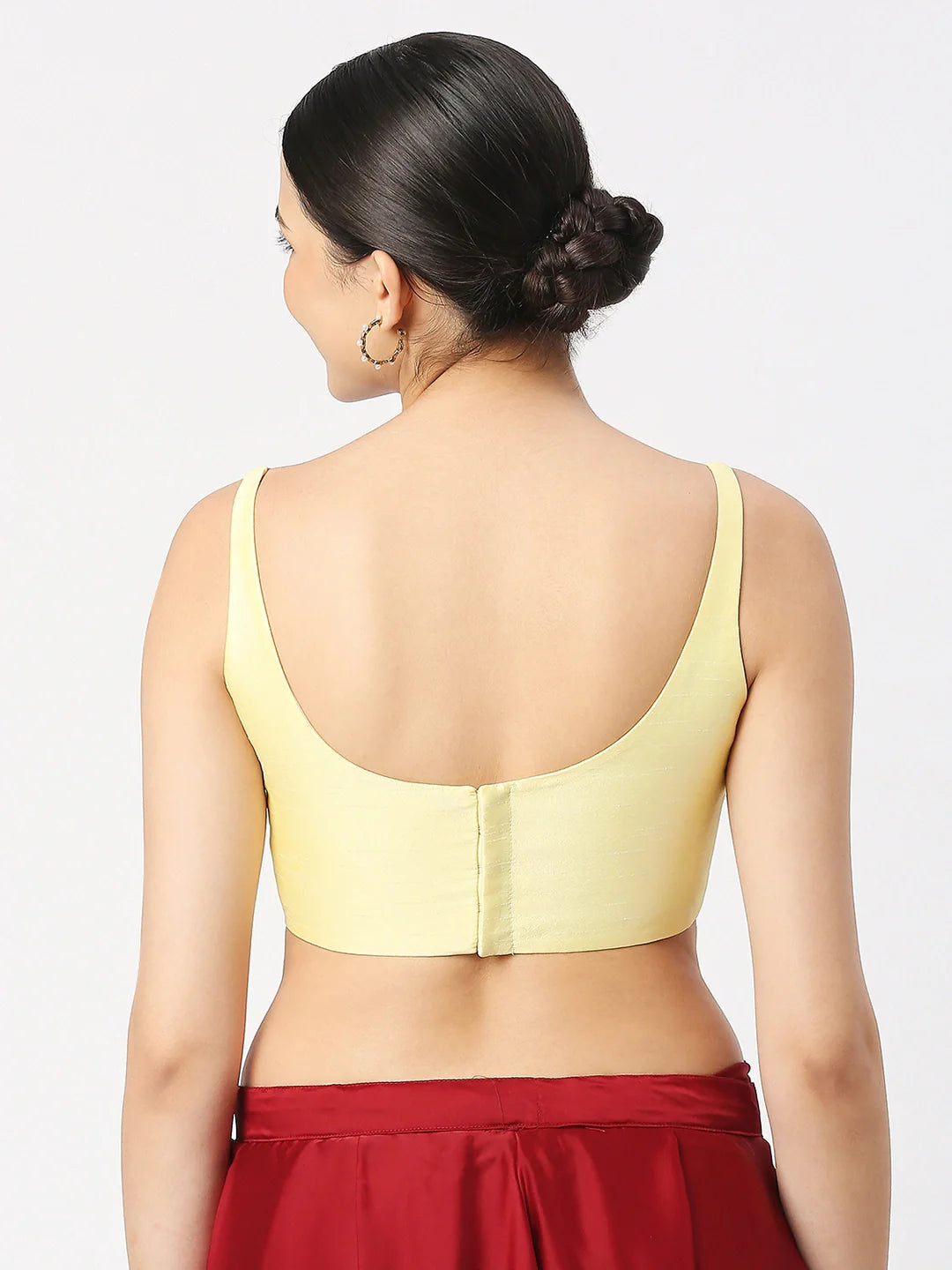 Lime Yellow Silk Sleeveless Blouse