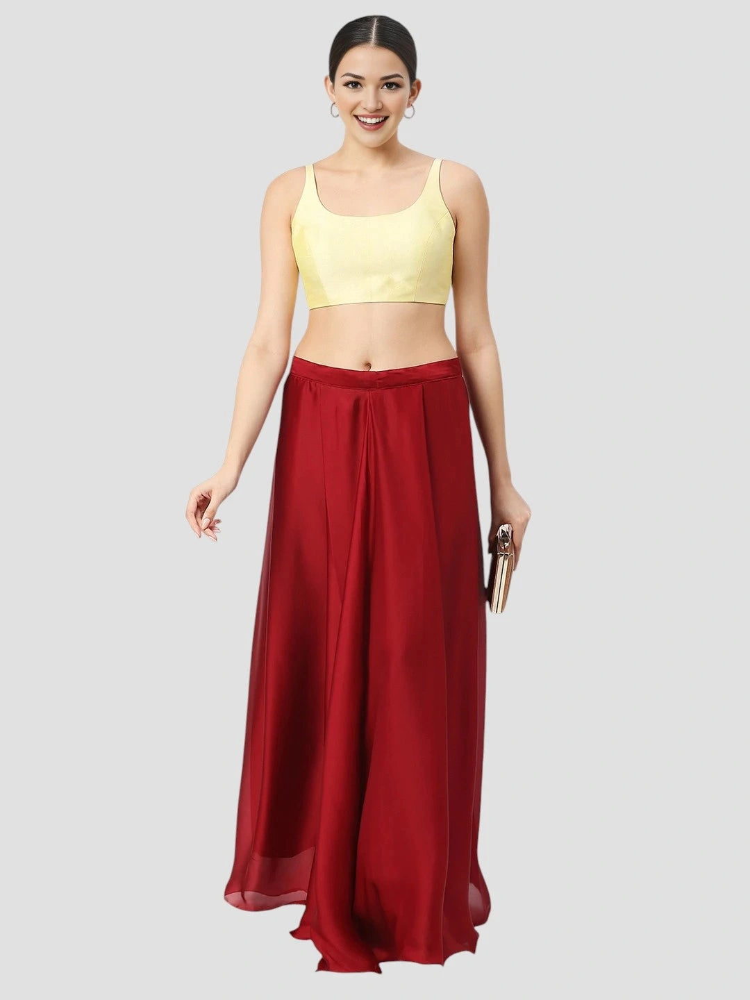 Lime Yellow Silk Sleeveless Blouse