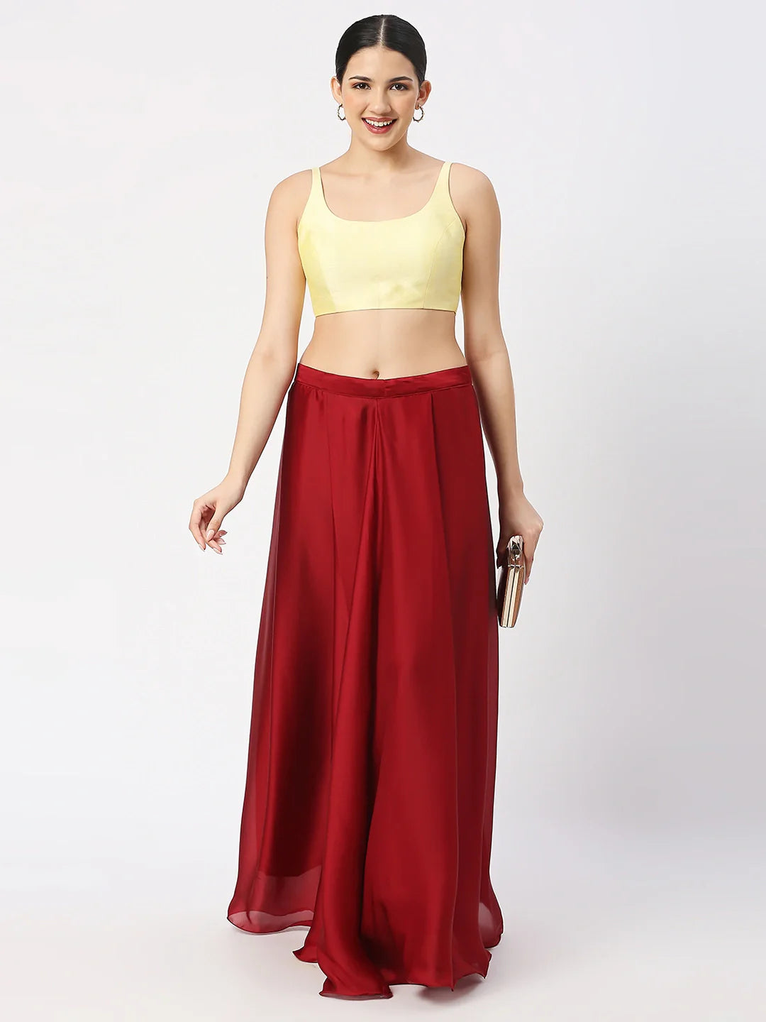 Lime Yellow Silk Sleeveless Blouse