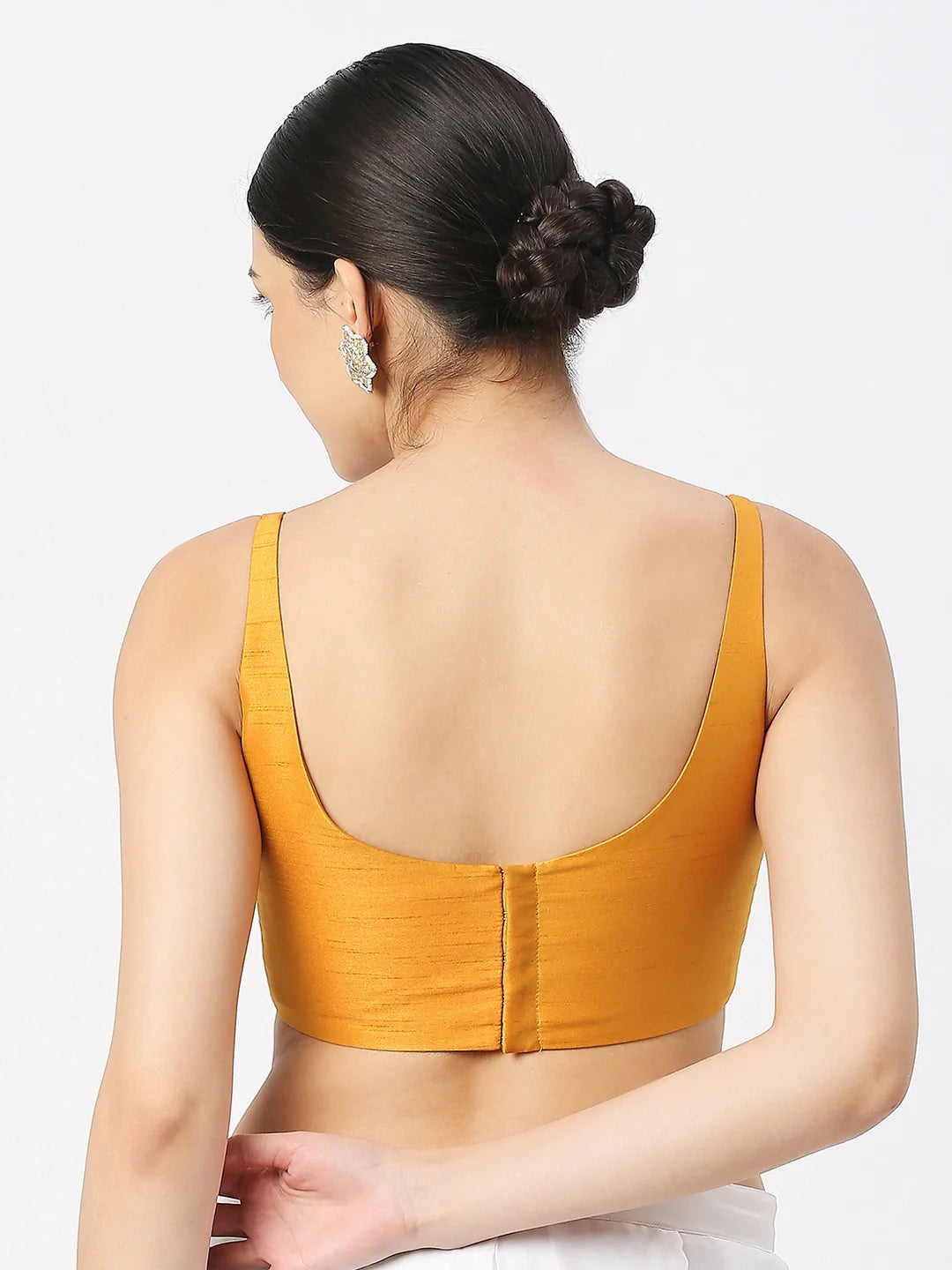 Mango Yellow Silk Sleeveless Blouse