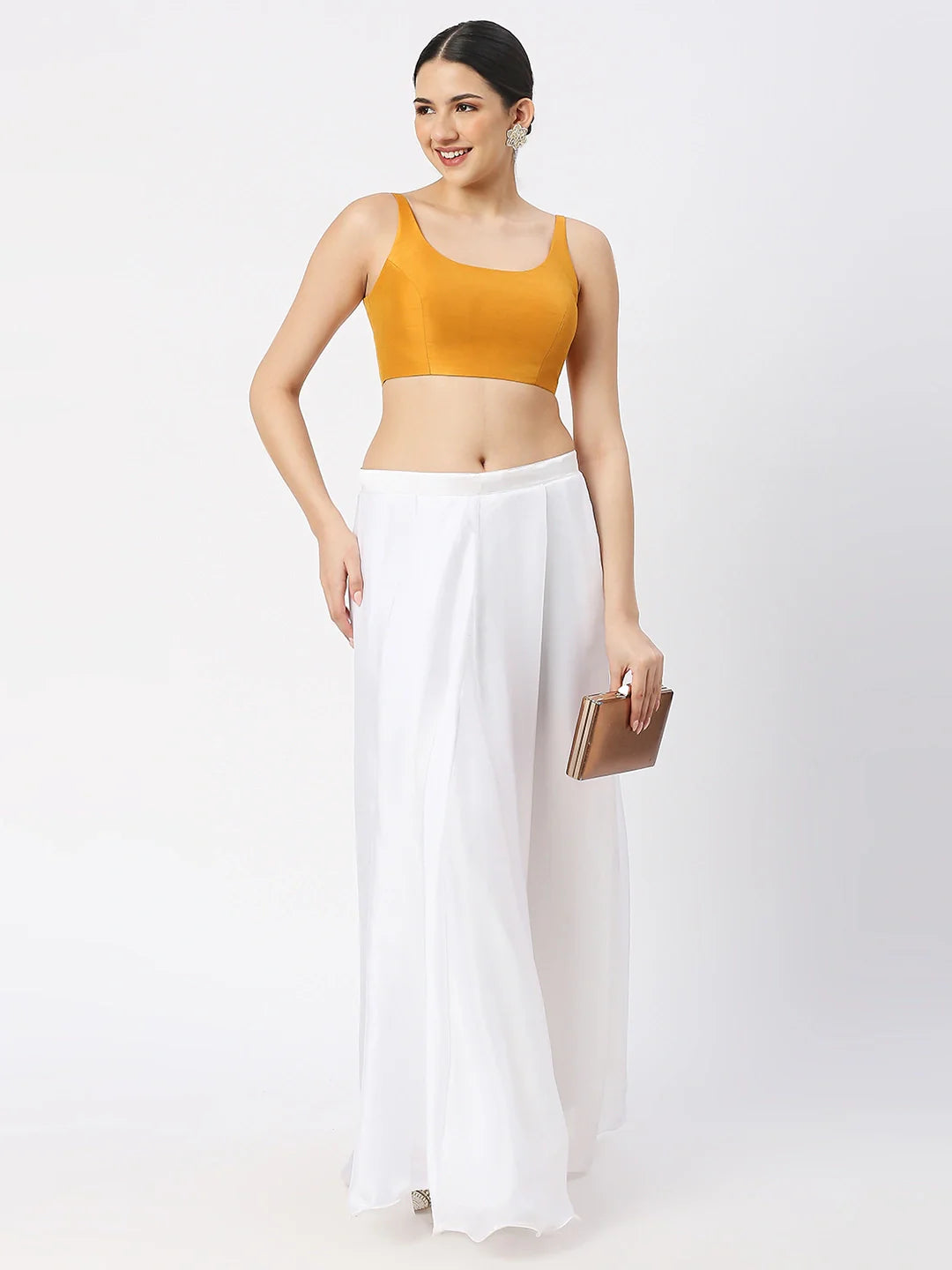 Mango Yellow Silk Sleeveless Blouse