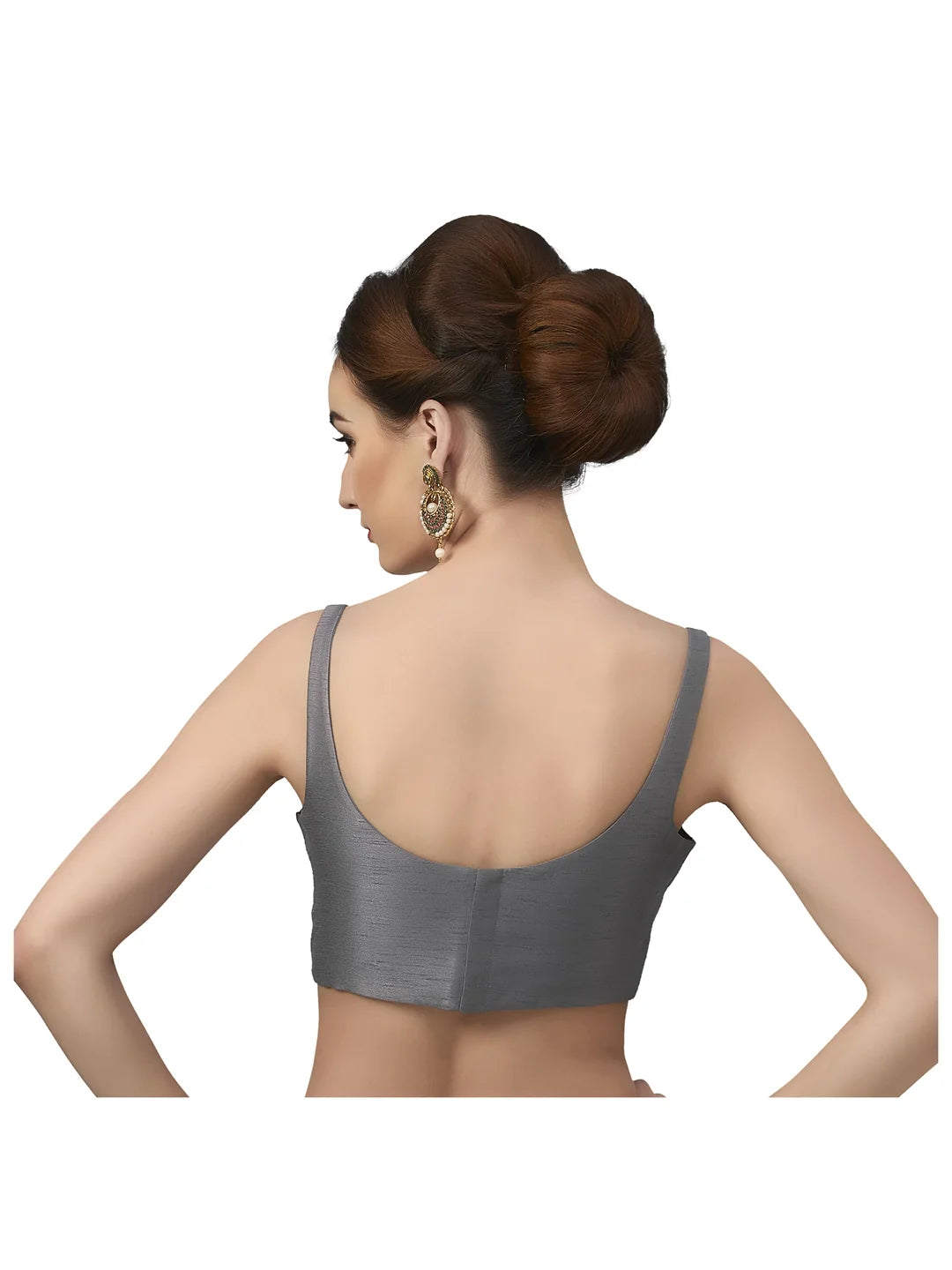 Graceful Grey Silk Blouse