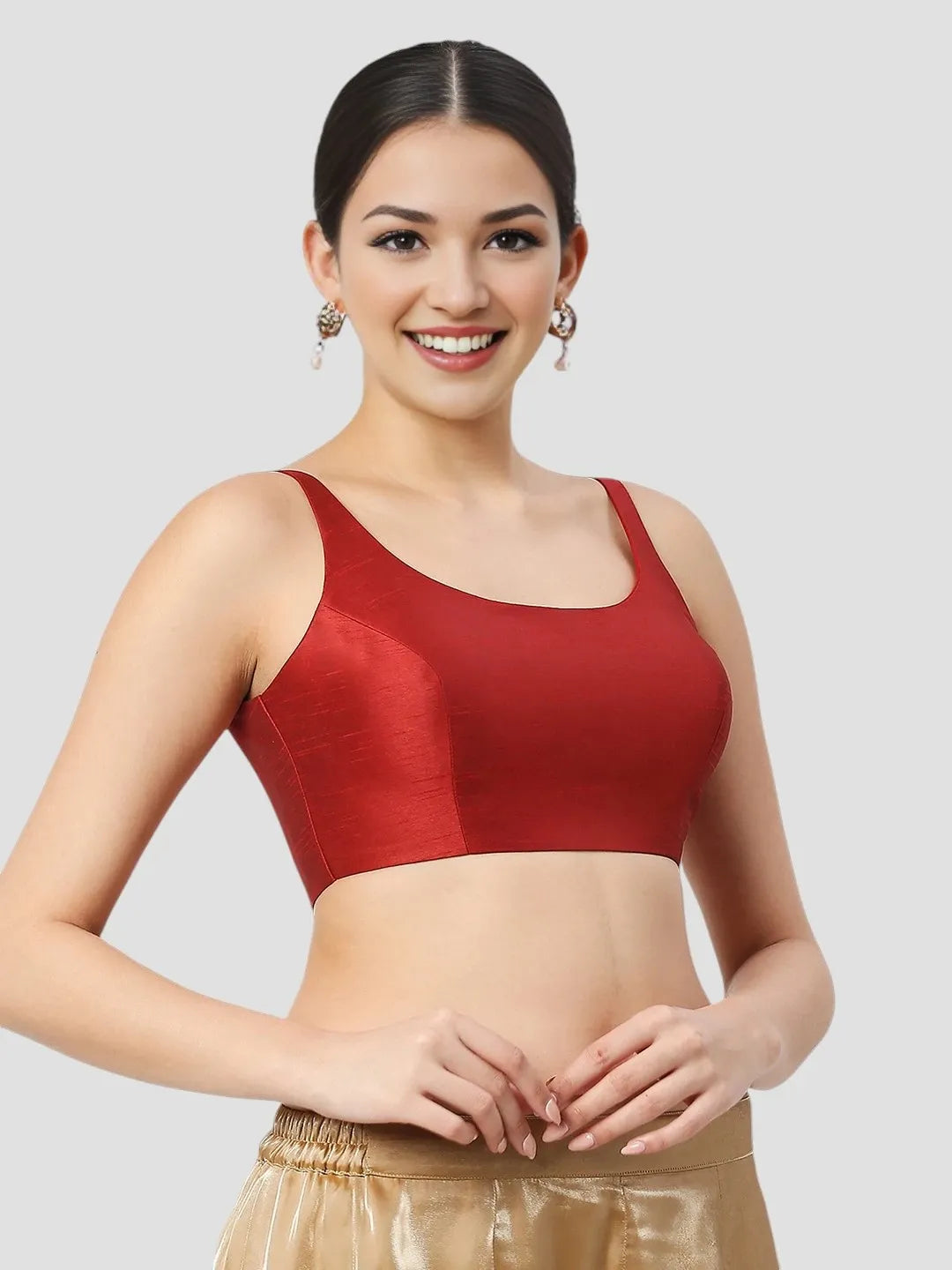 Burgundy Maroon Silk Blouse