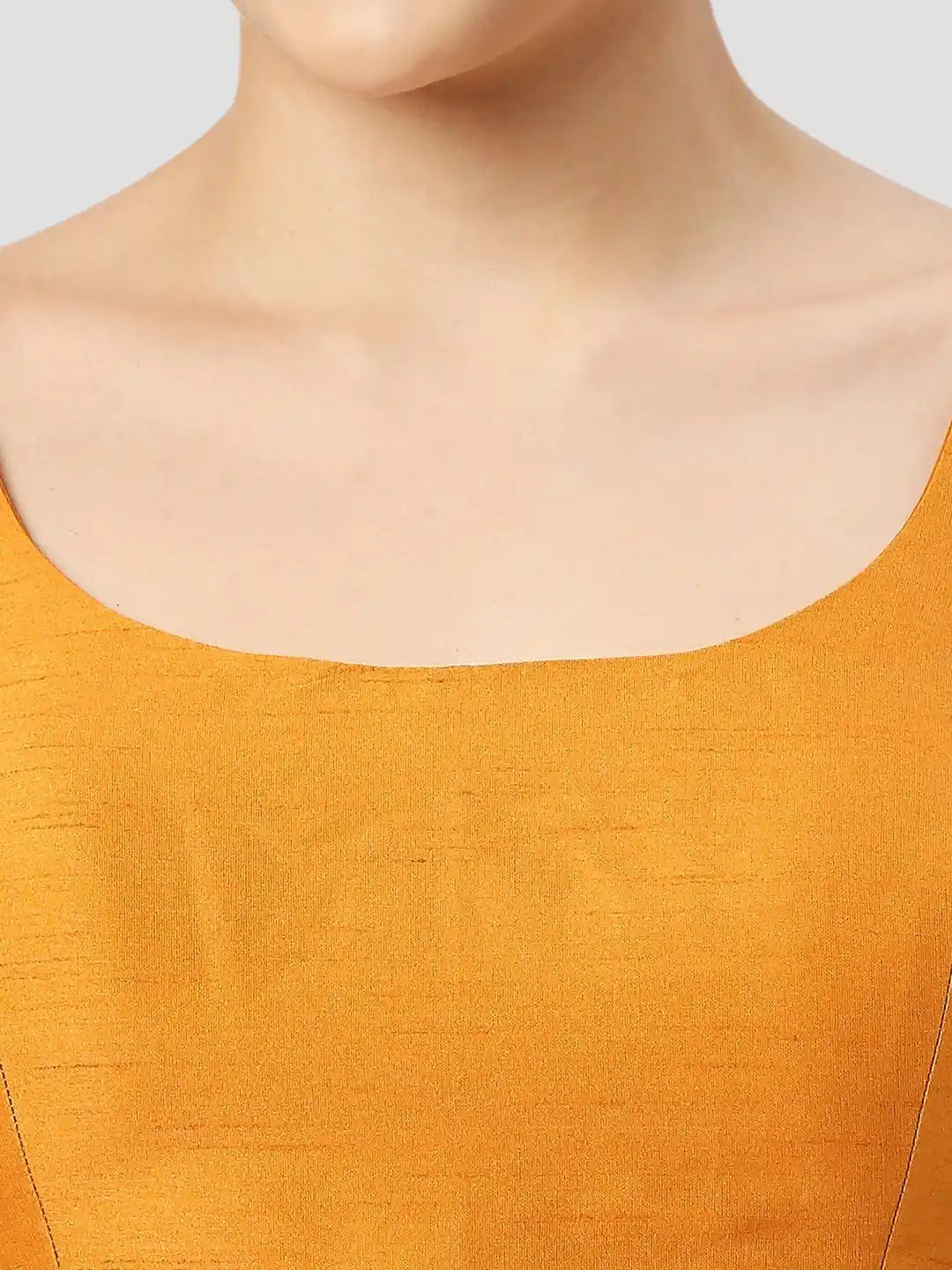 Mustard Silk V-Neck Blouse