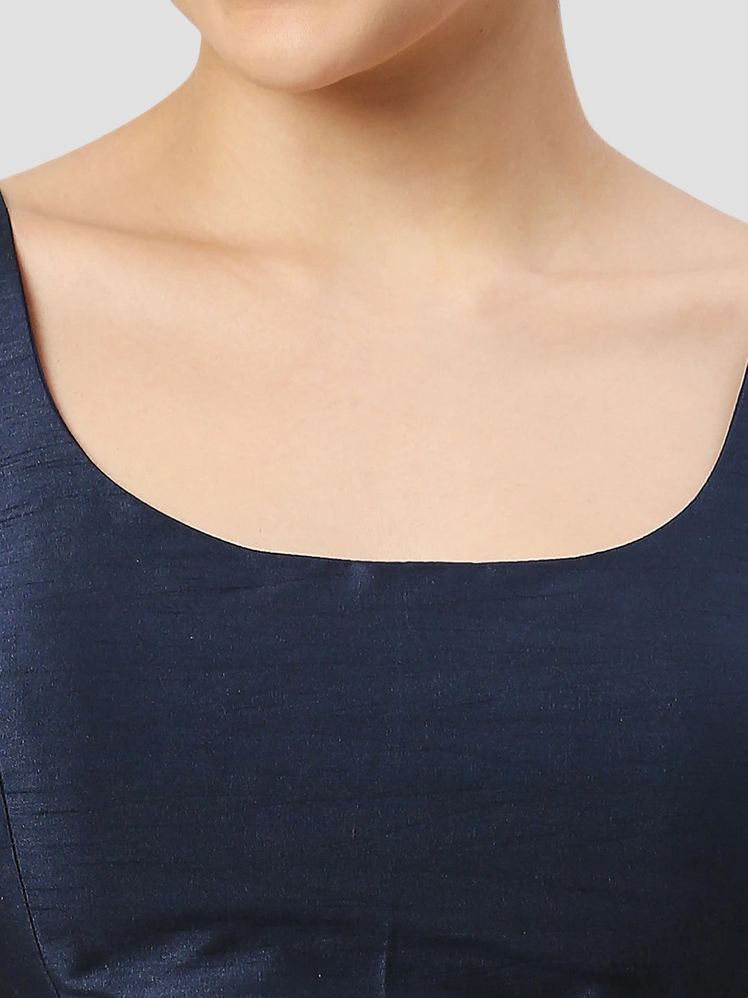 Navy Elegance Silk Blouse