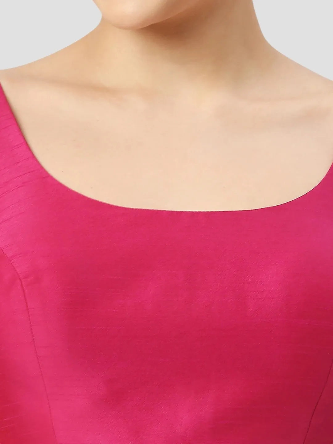 Rani Pink Silk V-Neck Blouse