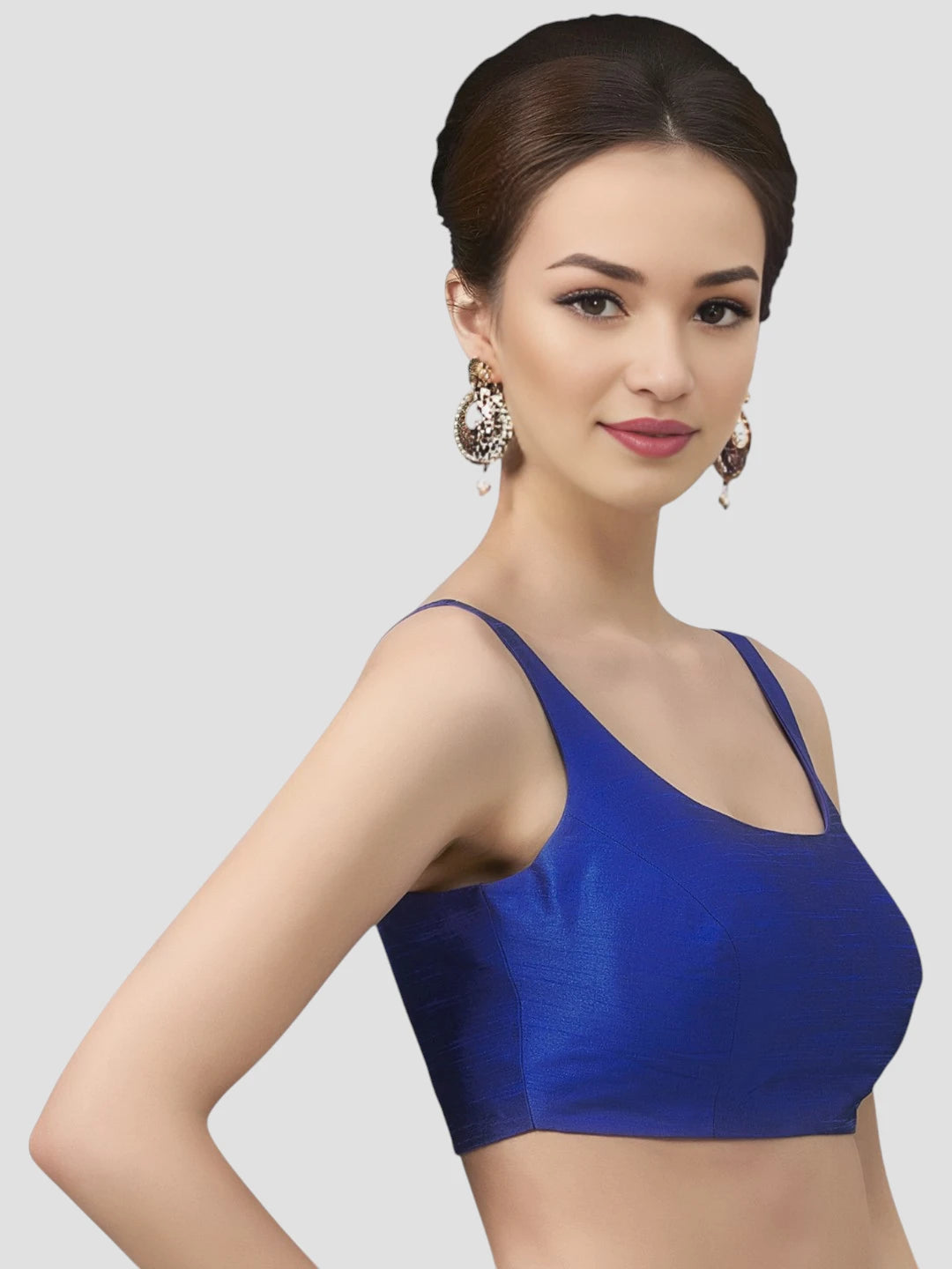 Royal Blue Silk Blouse