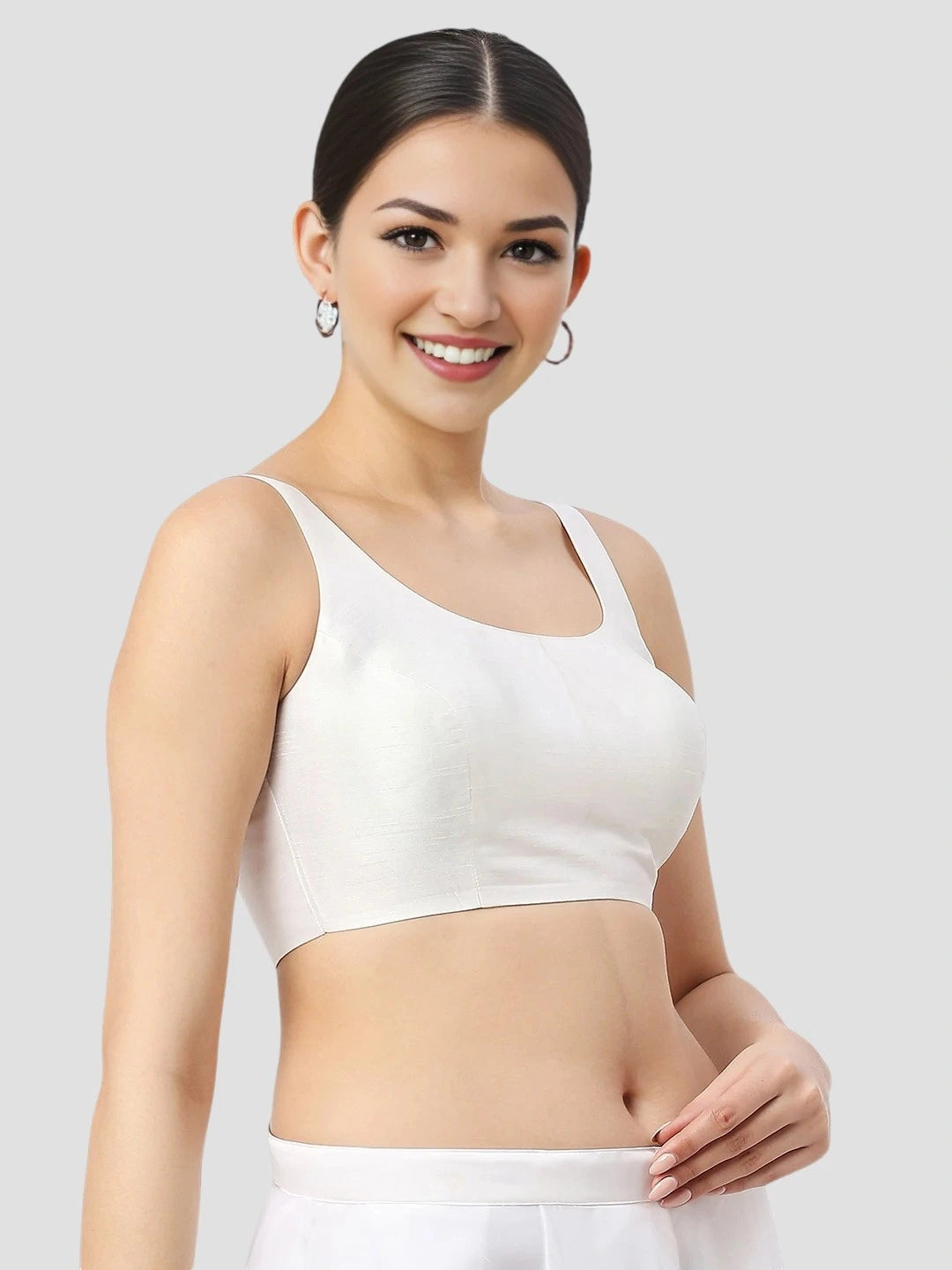 Pure White Silk Blouse