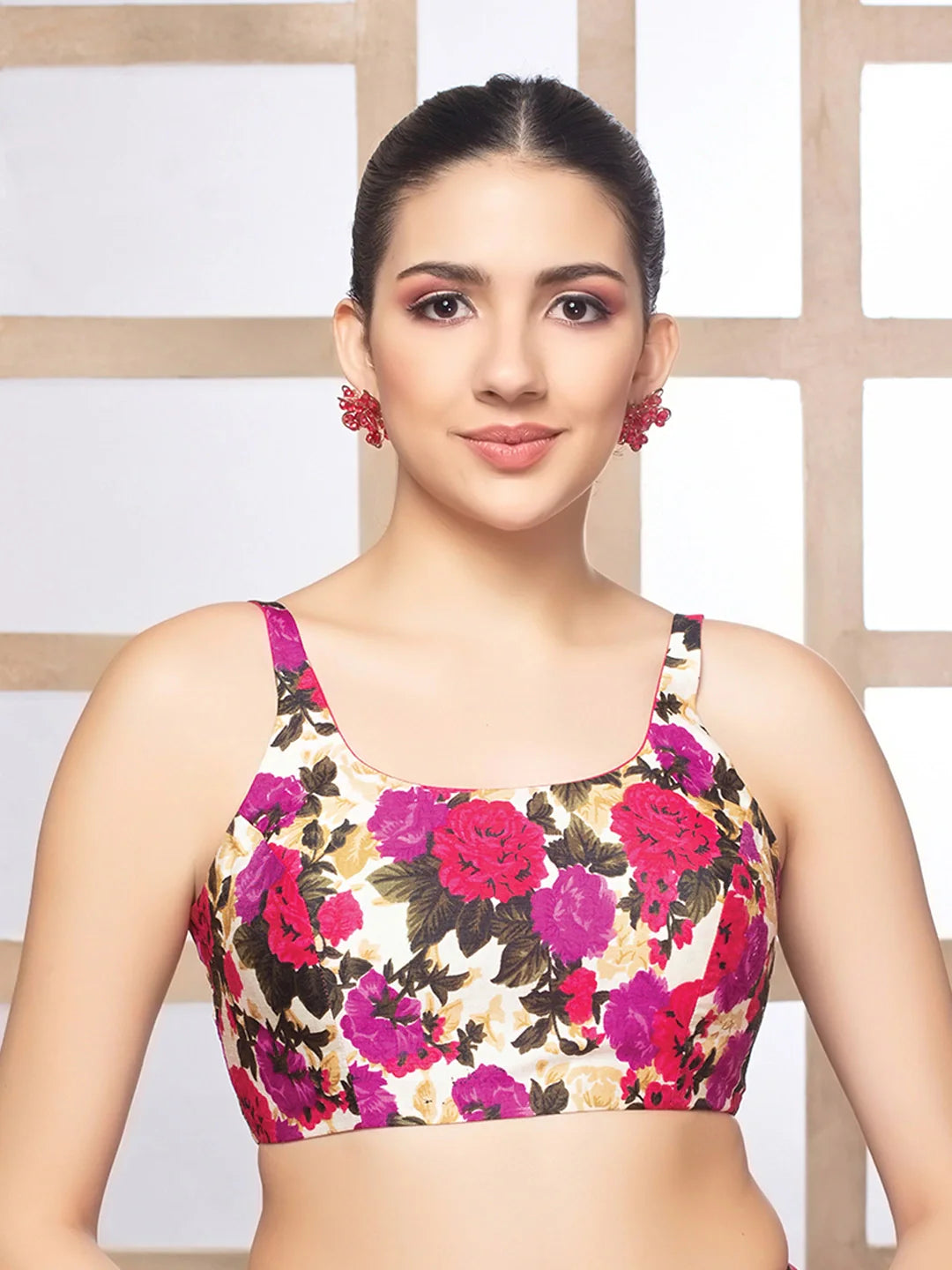 Silk Multicolor Floral Blouse