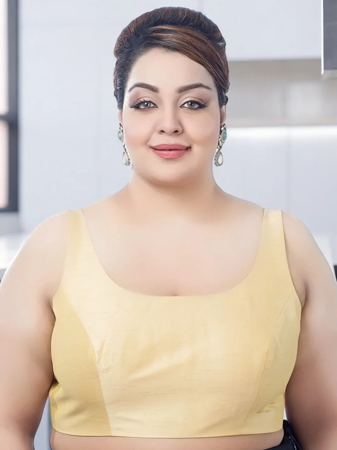 Golden Glamour Silk Blouse