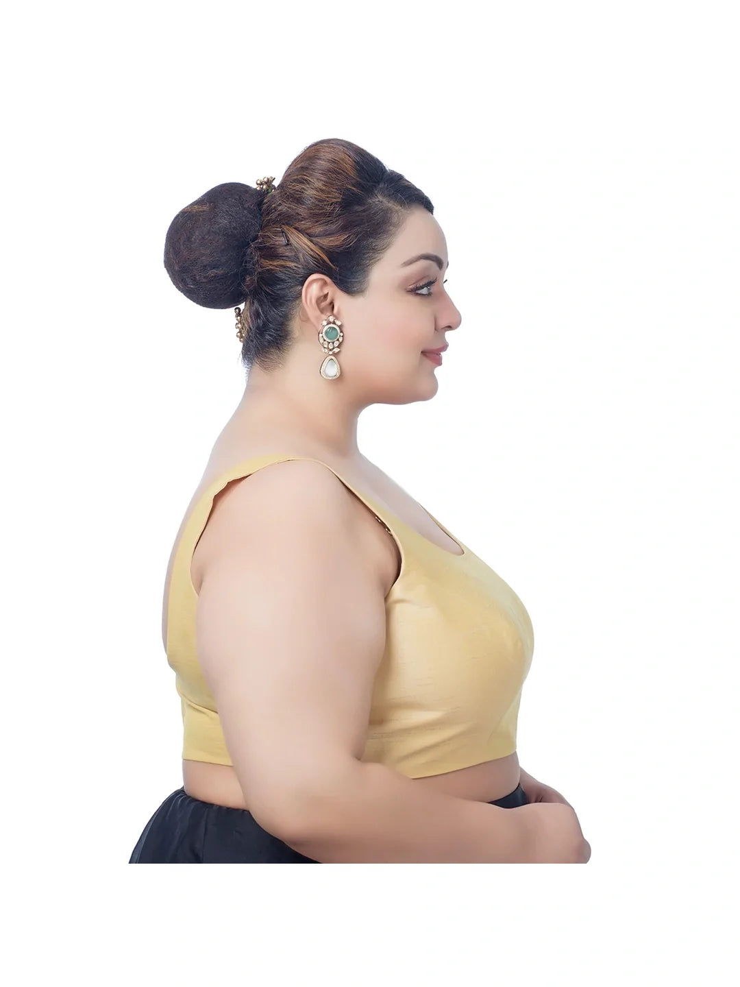 Golden Glamour Silk Blouse