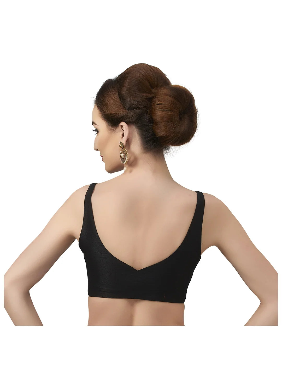 Black Silk V-Neck Blouse