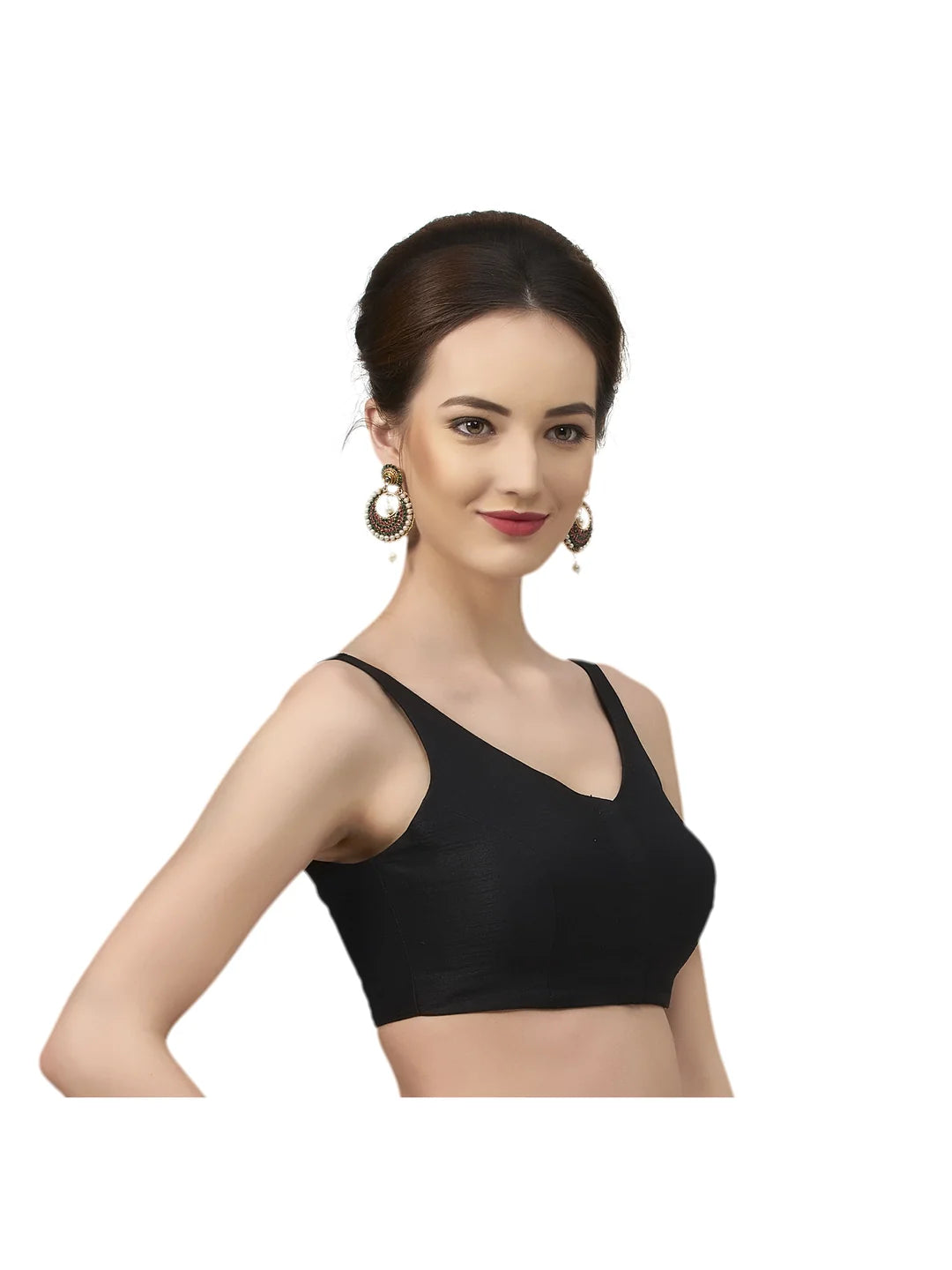 Black Silk V-Neck Blouse