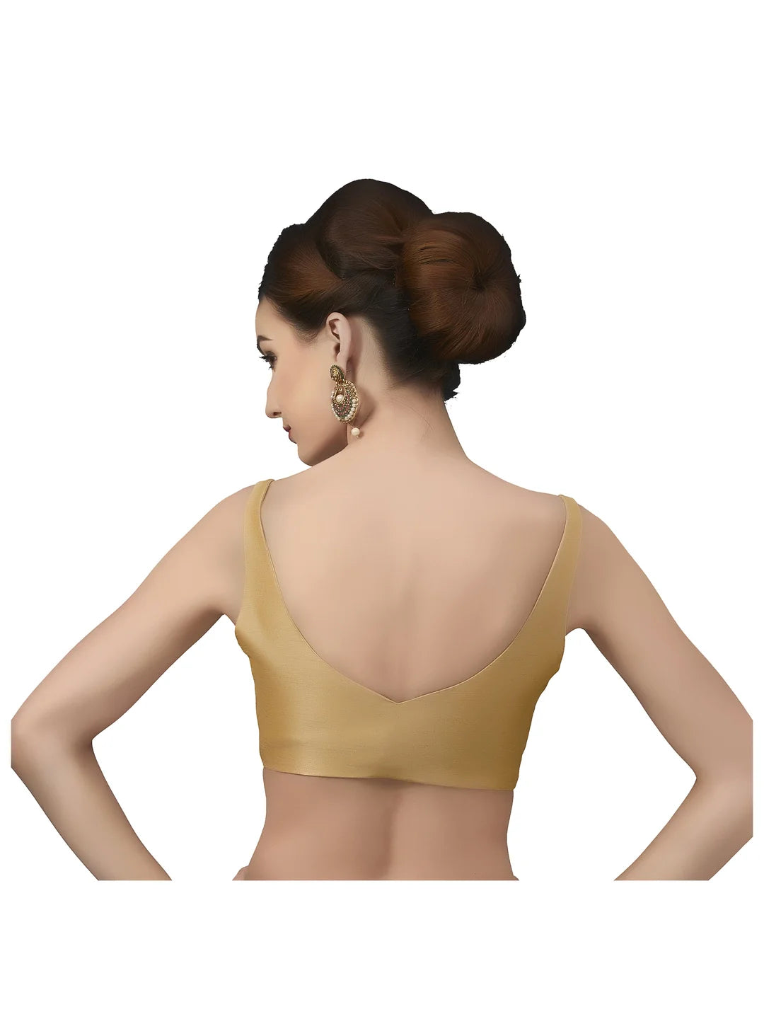 Golden Silk V-Neck Blouse