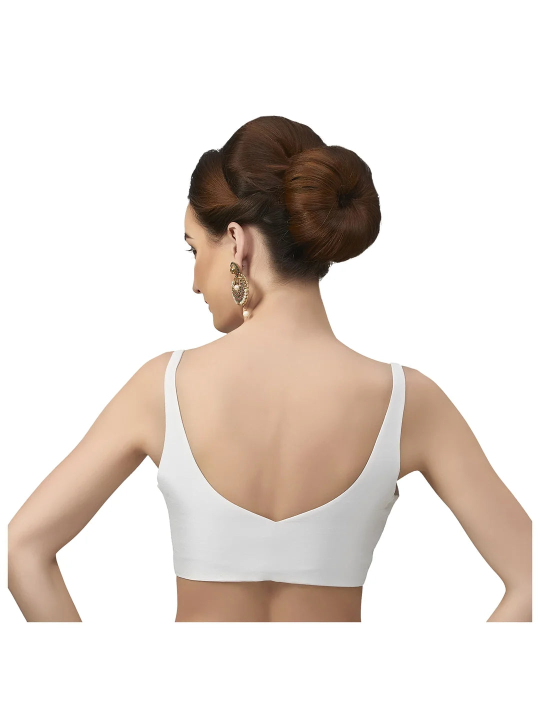 White Silk V-Neck Blouse