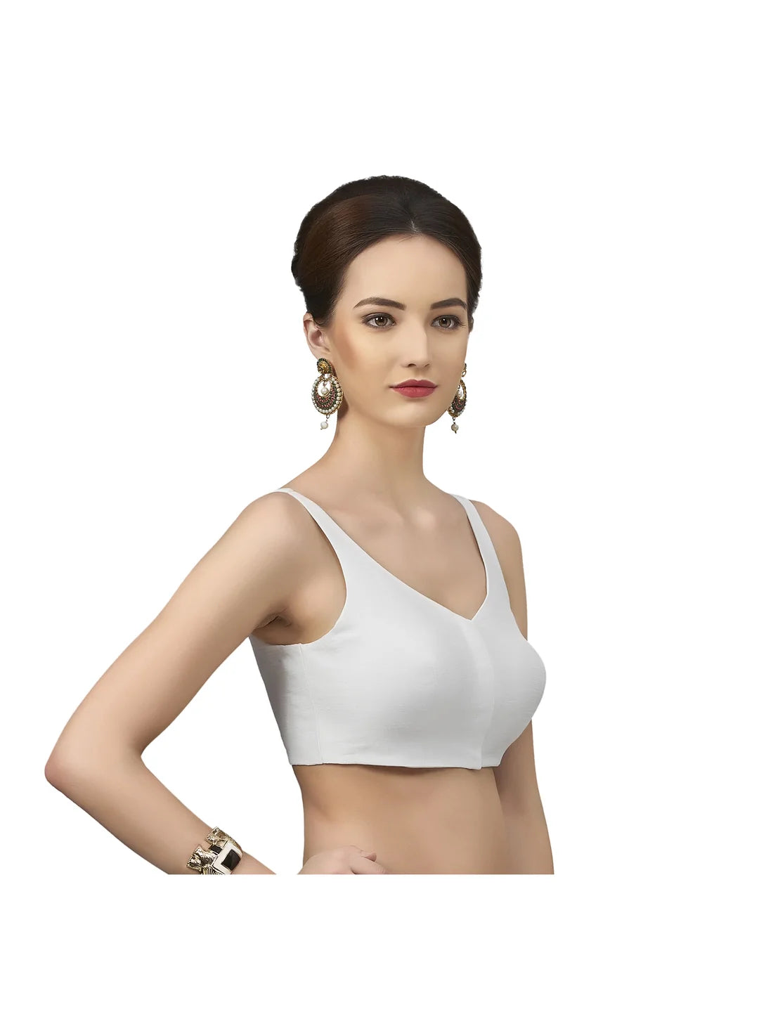 White Silk V-Neck Blouse