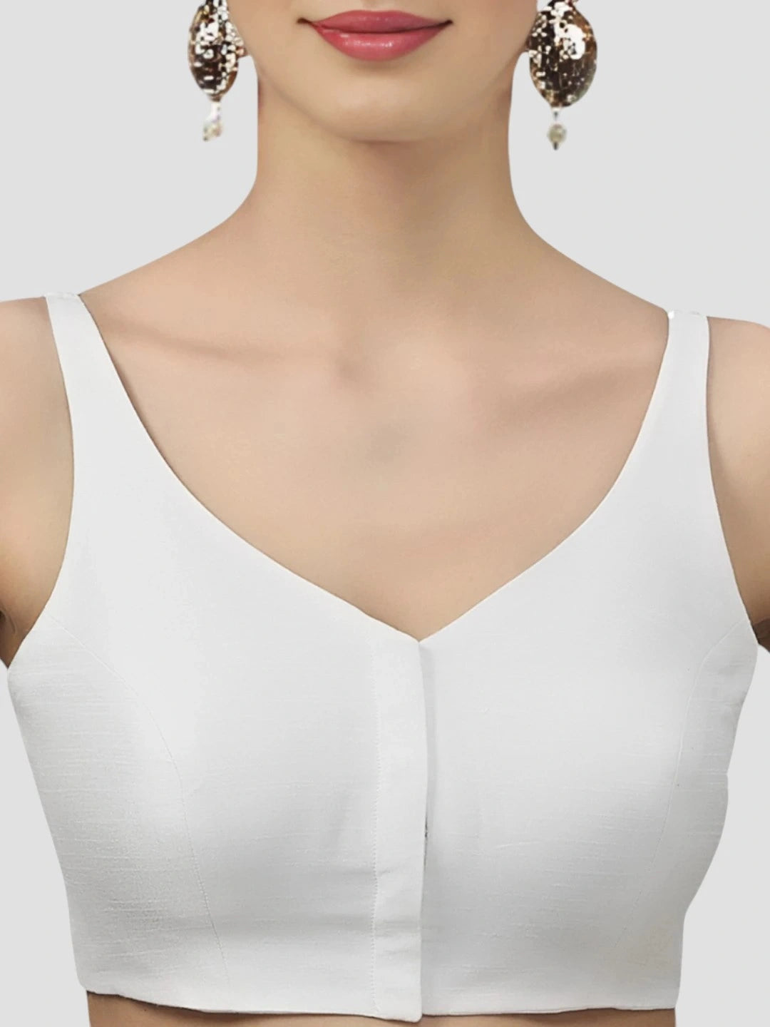 White Silk V-Neck Blouse