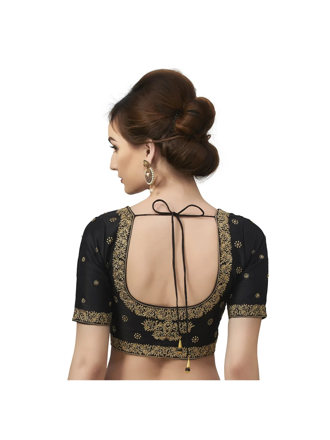 Brocade Black Embroidered Blouse