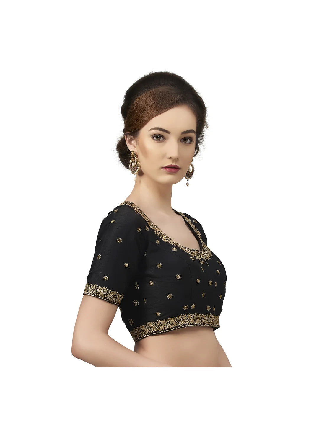 Brocade Black Embroidered Blouse
