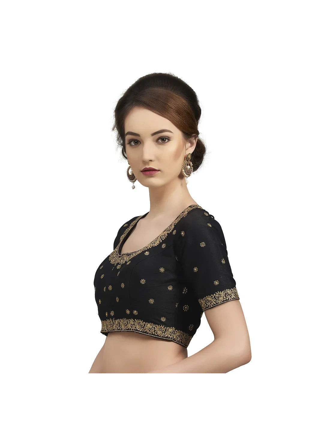 Brocade Black Embroidered Blouse