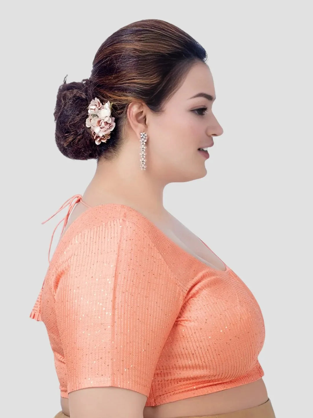 Glimmering Peach Sequin Elegance