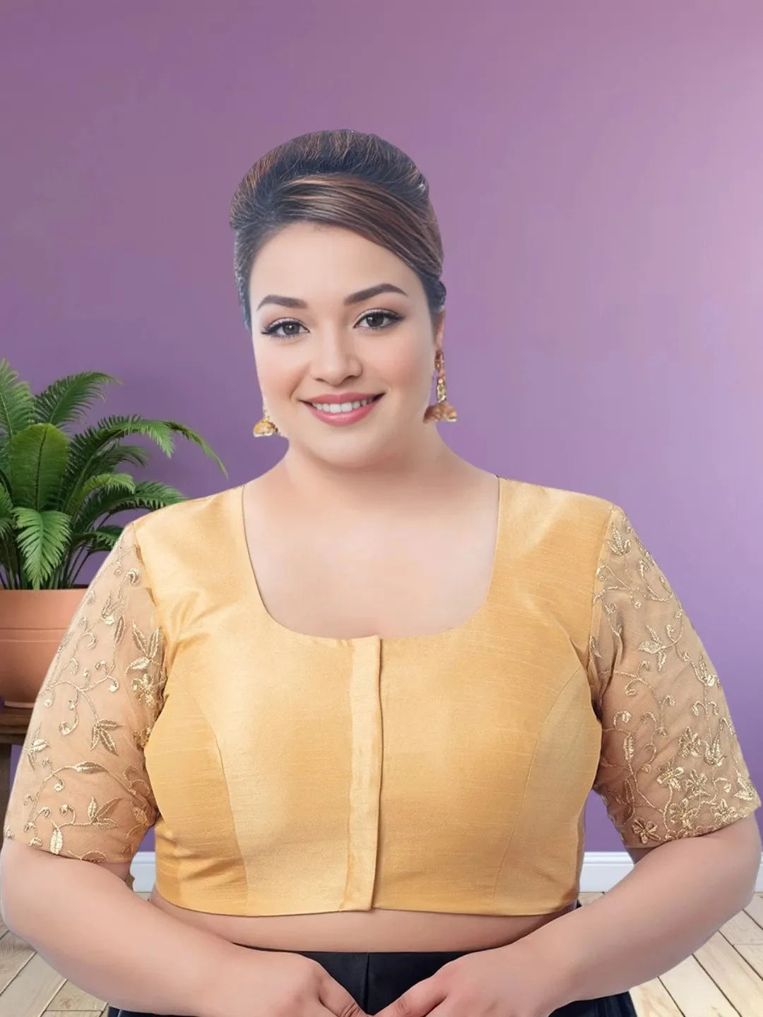 Luxurious Gold Silk Blouse