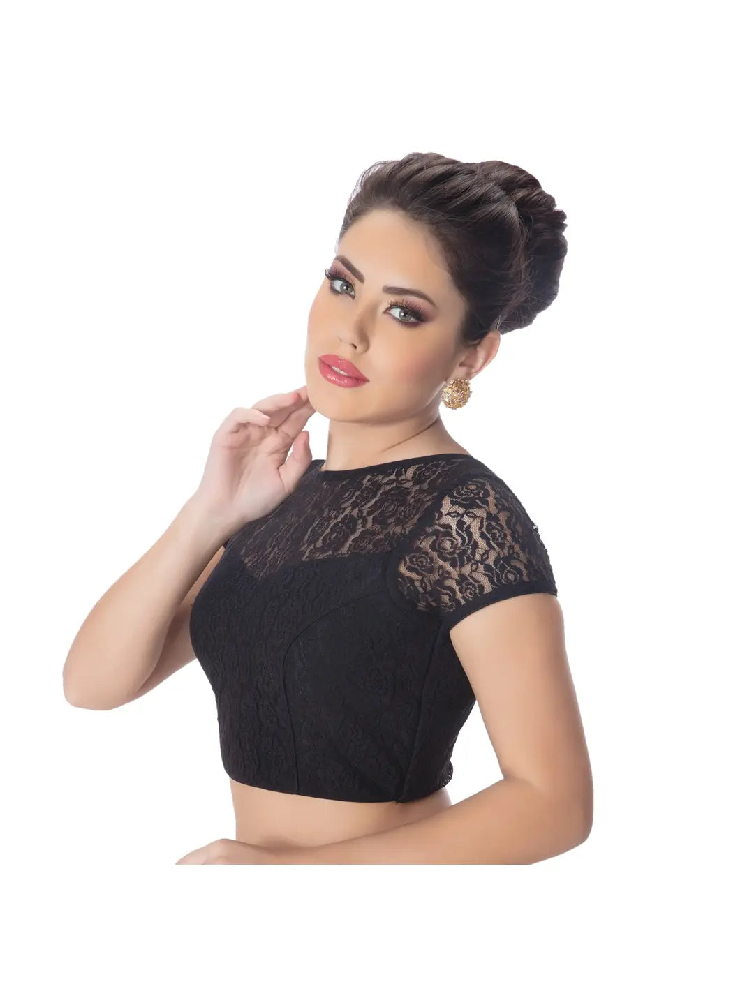 Chic Black Floral Blouse