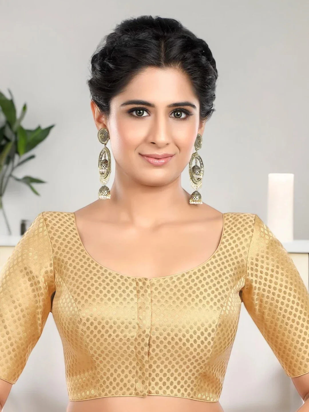 Golden Polka Print Blouse