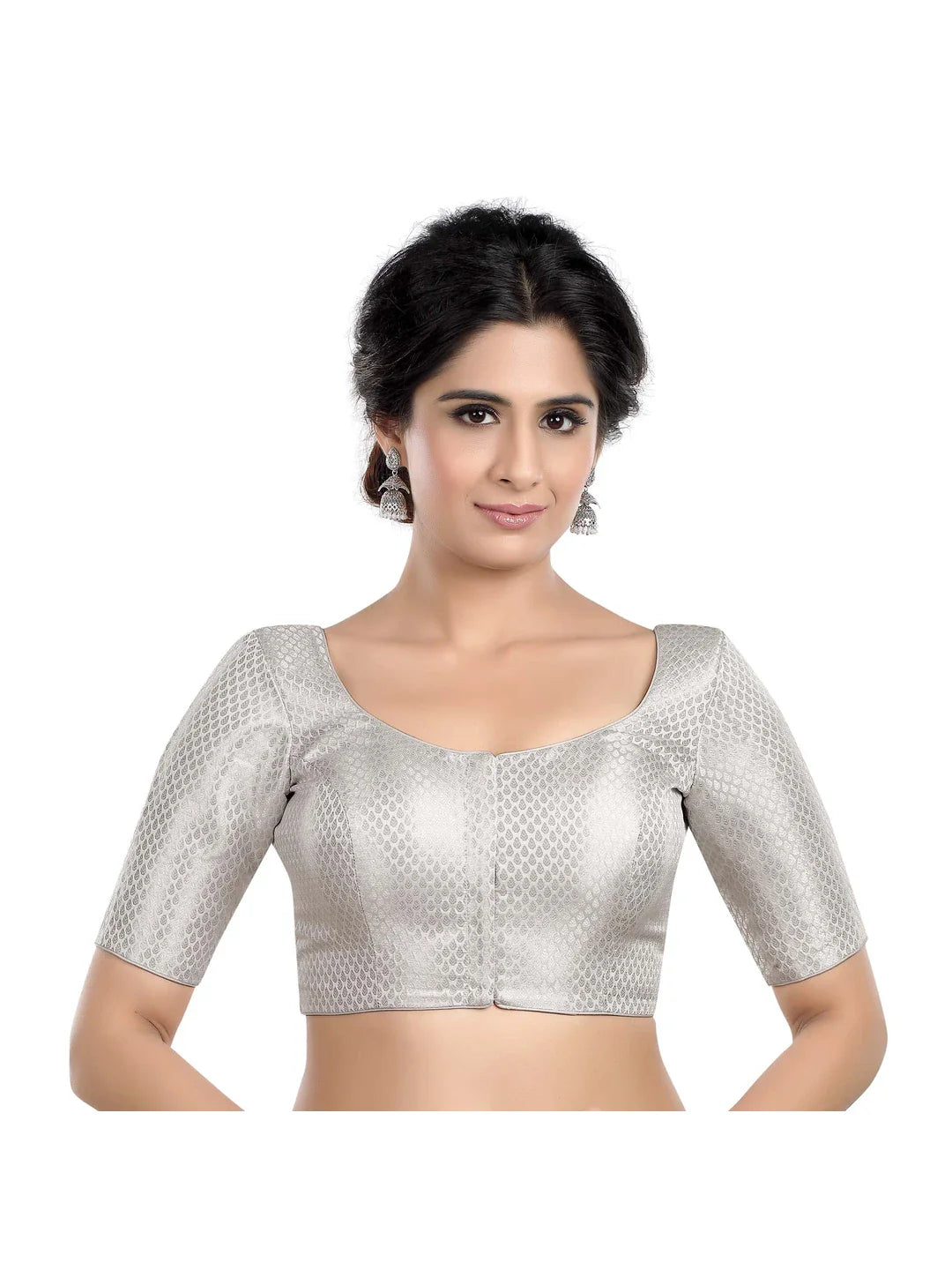 Silver Leaves Printed Blouse