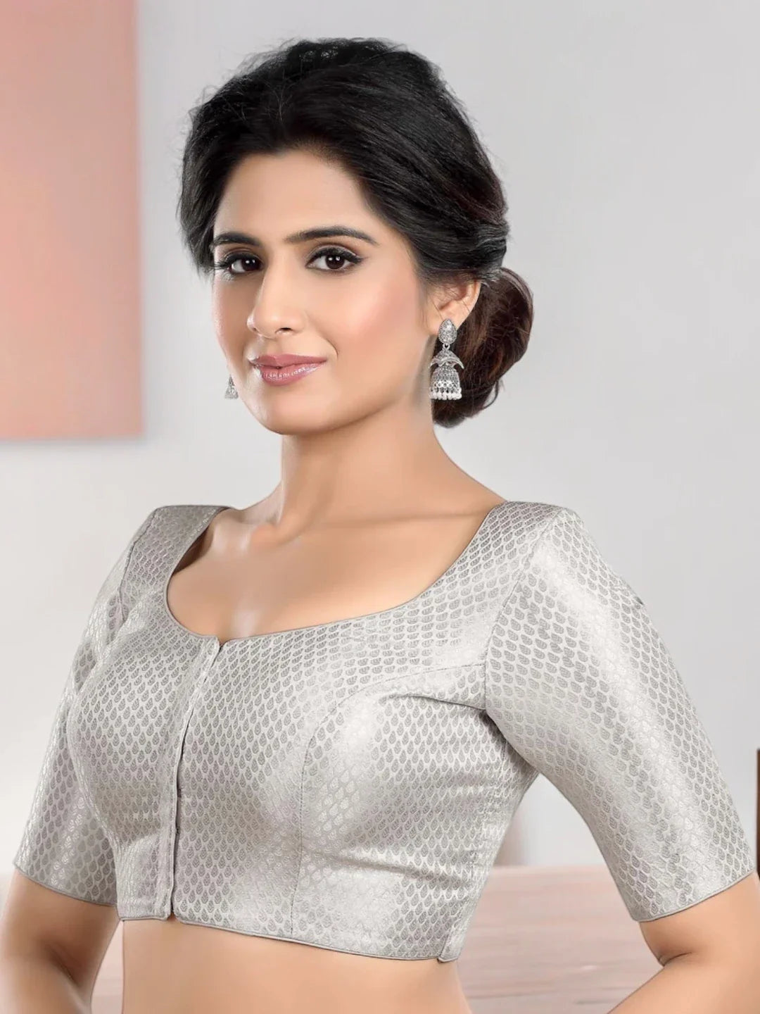 Silver Leaves Printed Blouse