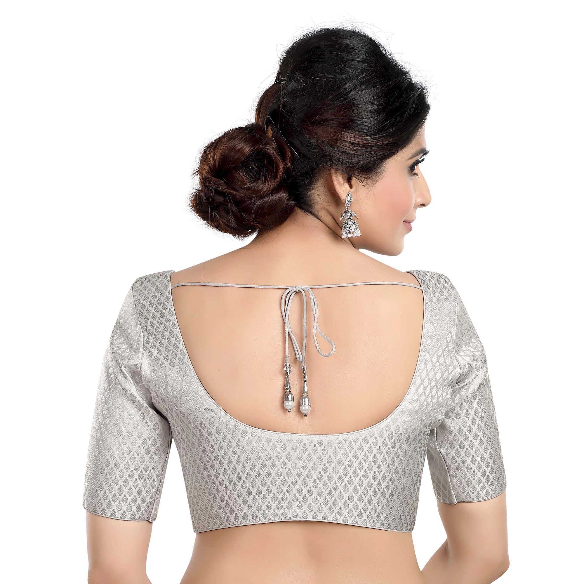 Silver Leaf Print Blouse