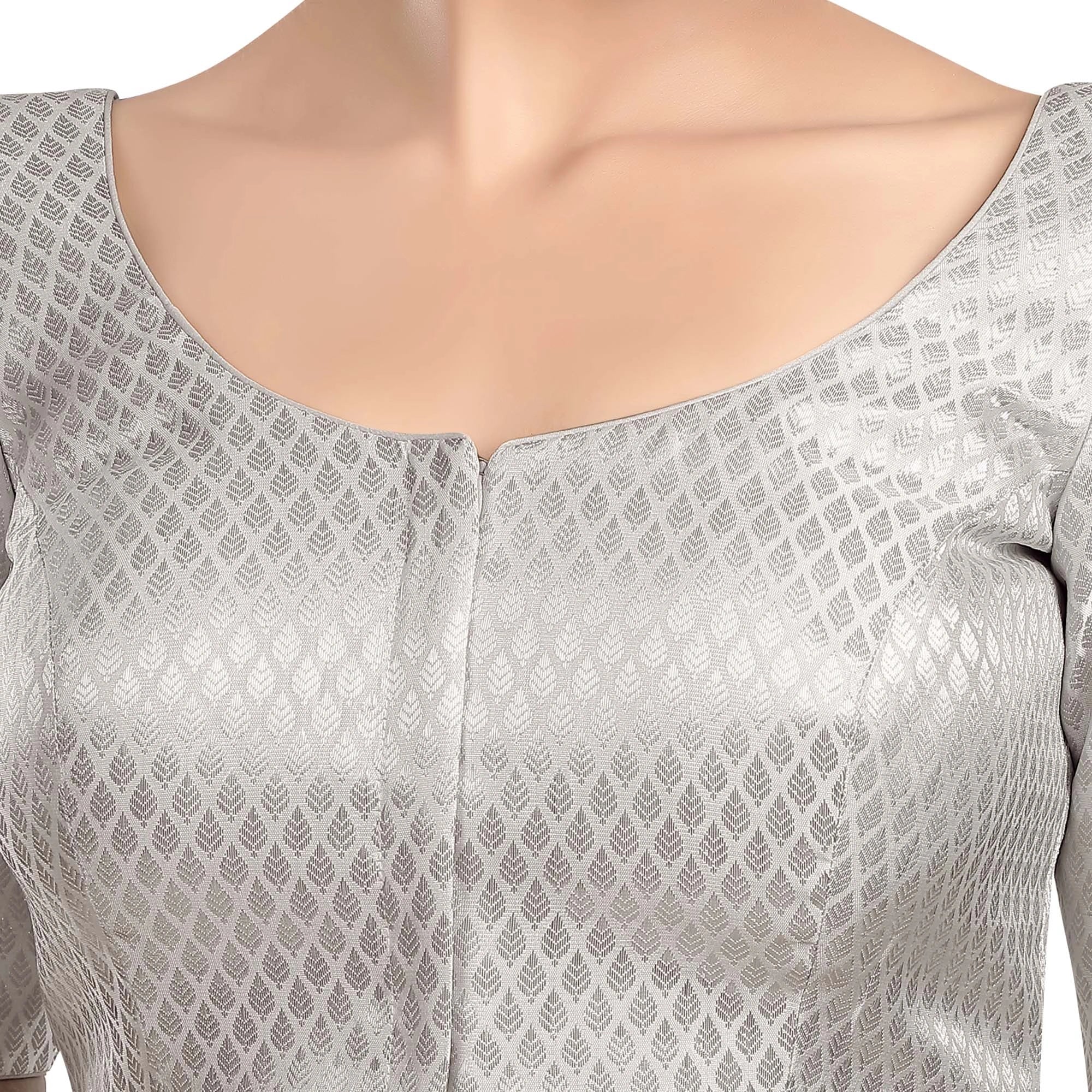 Silver Leaf Print Blouse